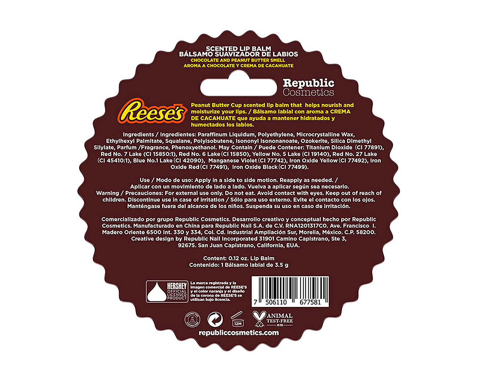 Foto 4 pulgar | Foto 3 | Bálsamo Labial Republic Cosmetics Hershey's Reese's Chocolate & Peanut Butter 3.5 g