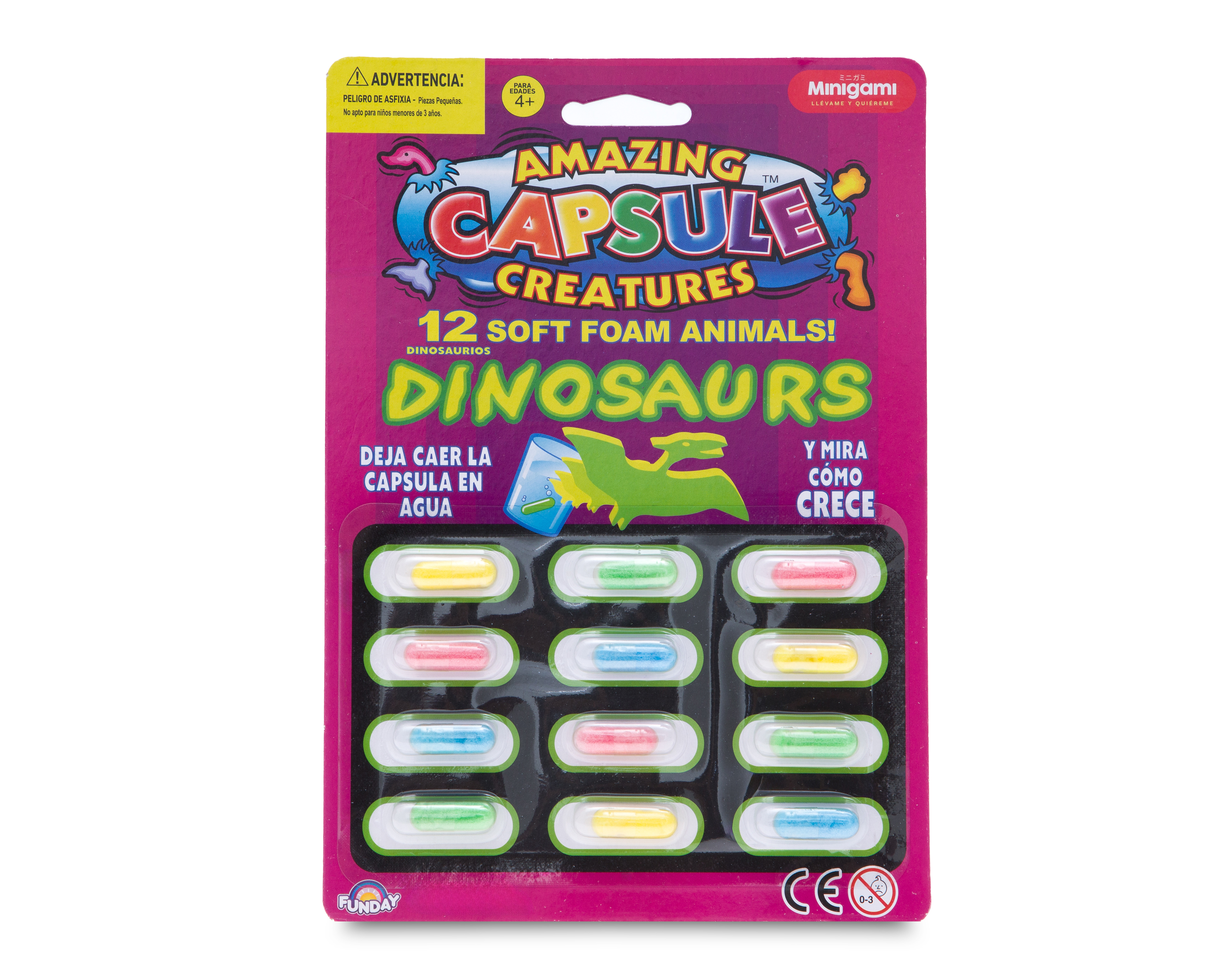 Foto 2 pulgar | Foto 1 | Cápsulas de Dinosaurio Minigami 12 Piezas
