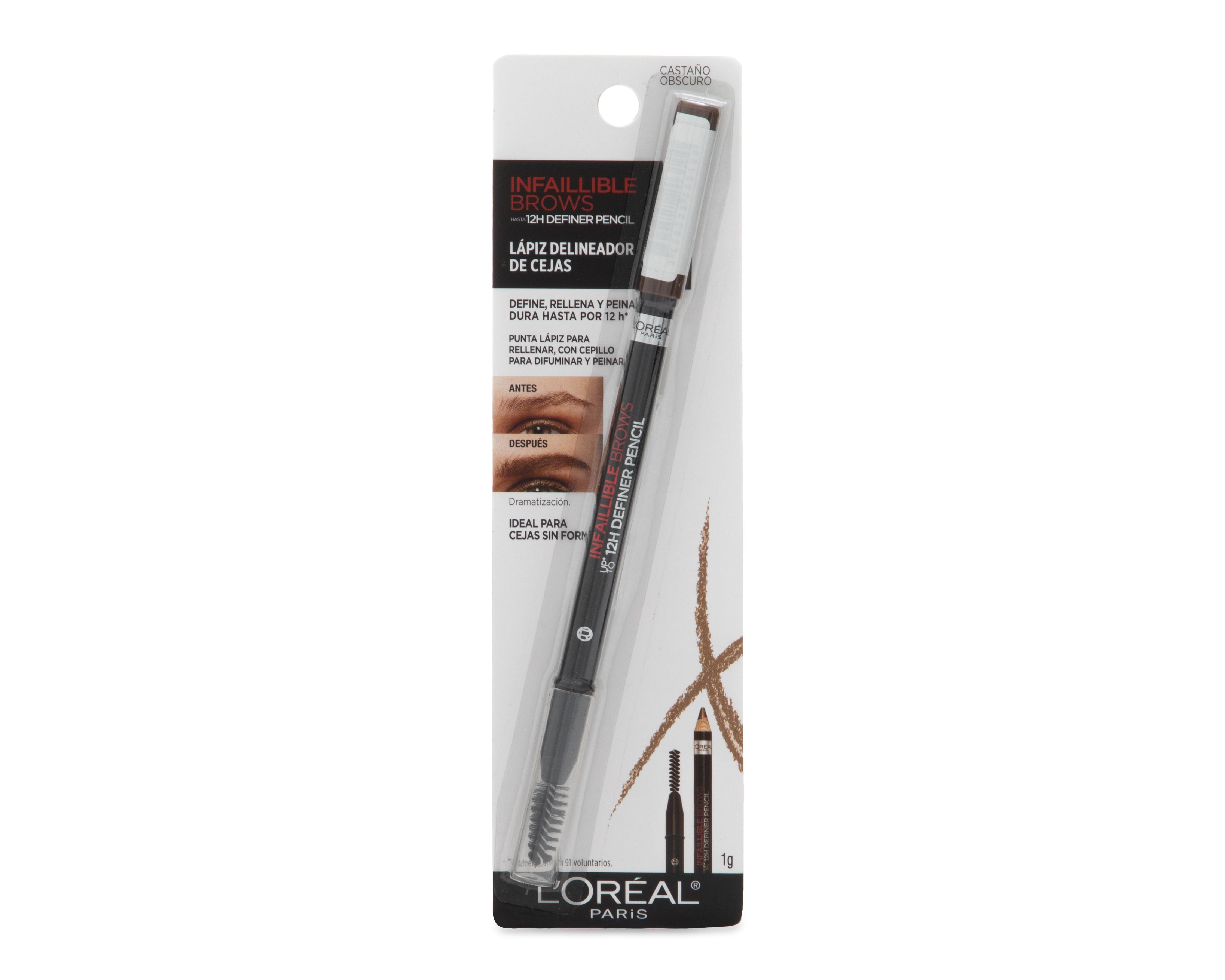 Delineador para Cejas L'Oréal Infaillible Brows Castaño Obscuro 1 g