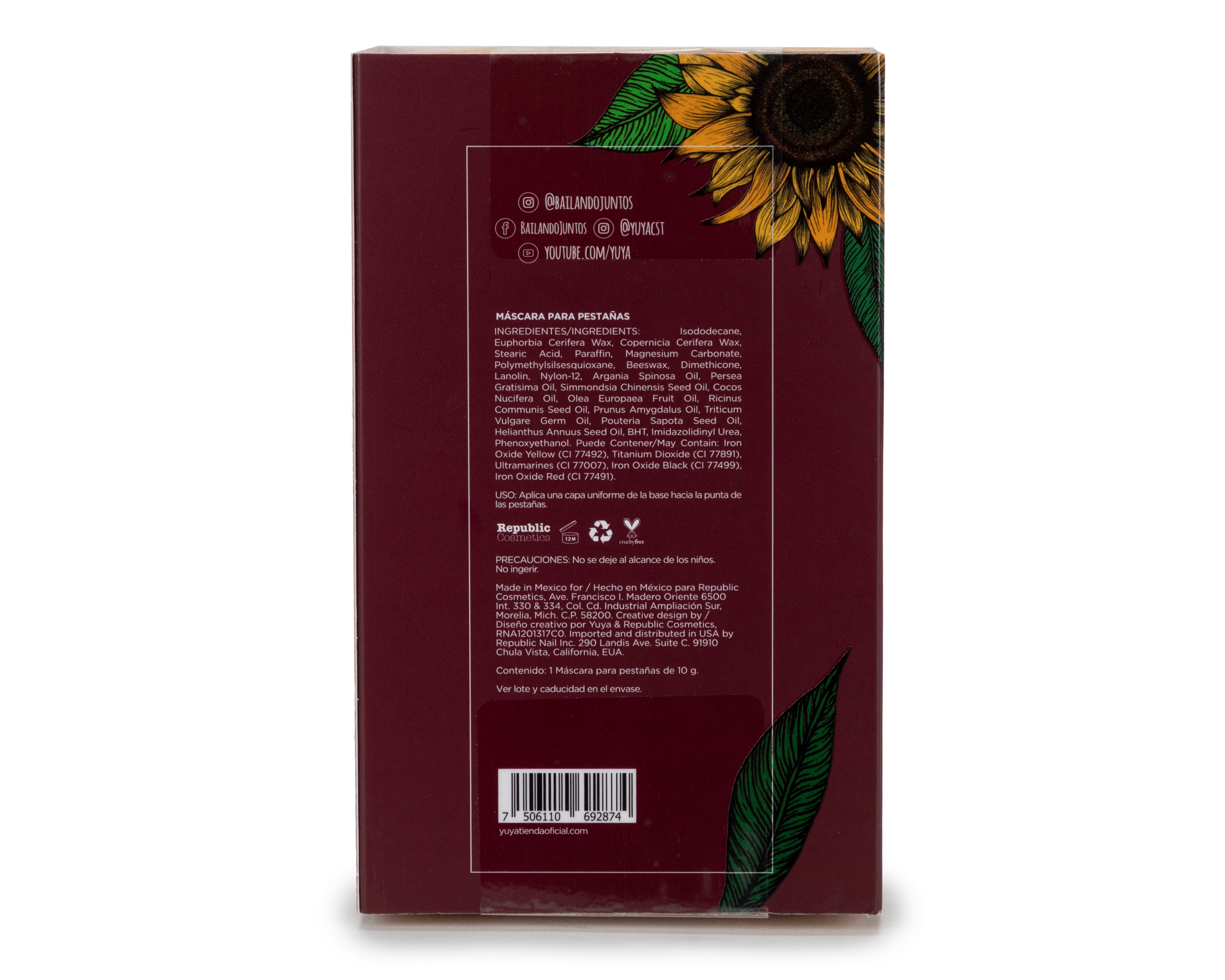 Foto 3 | Foto 3 | Máscara para Pestañas Yuya Borgoña 10 g