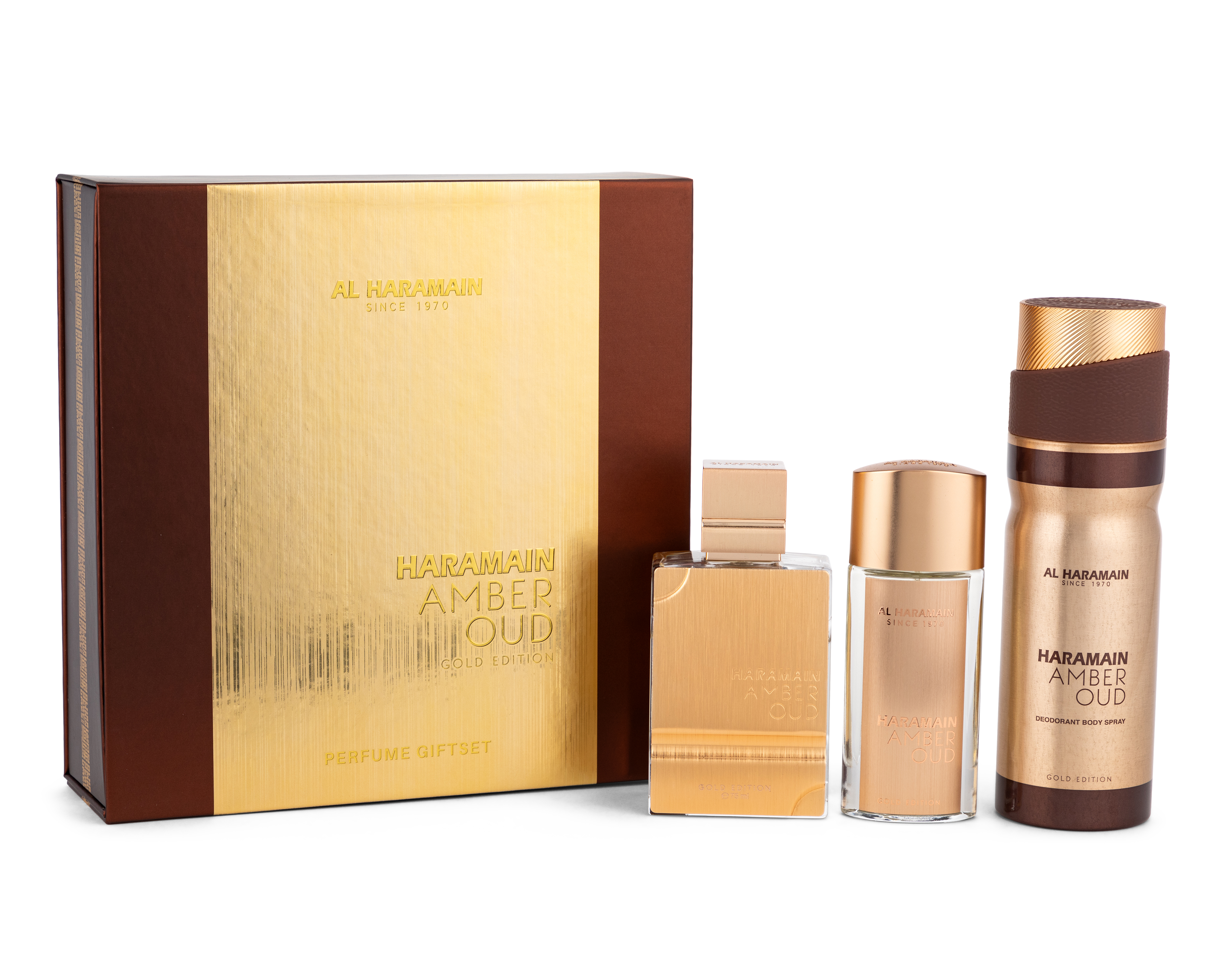 Foto 2 pulgar | Foto 1 | Estuche para Mujer Al Haramain Amber Oud Gold Edition 3 Piezas