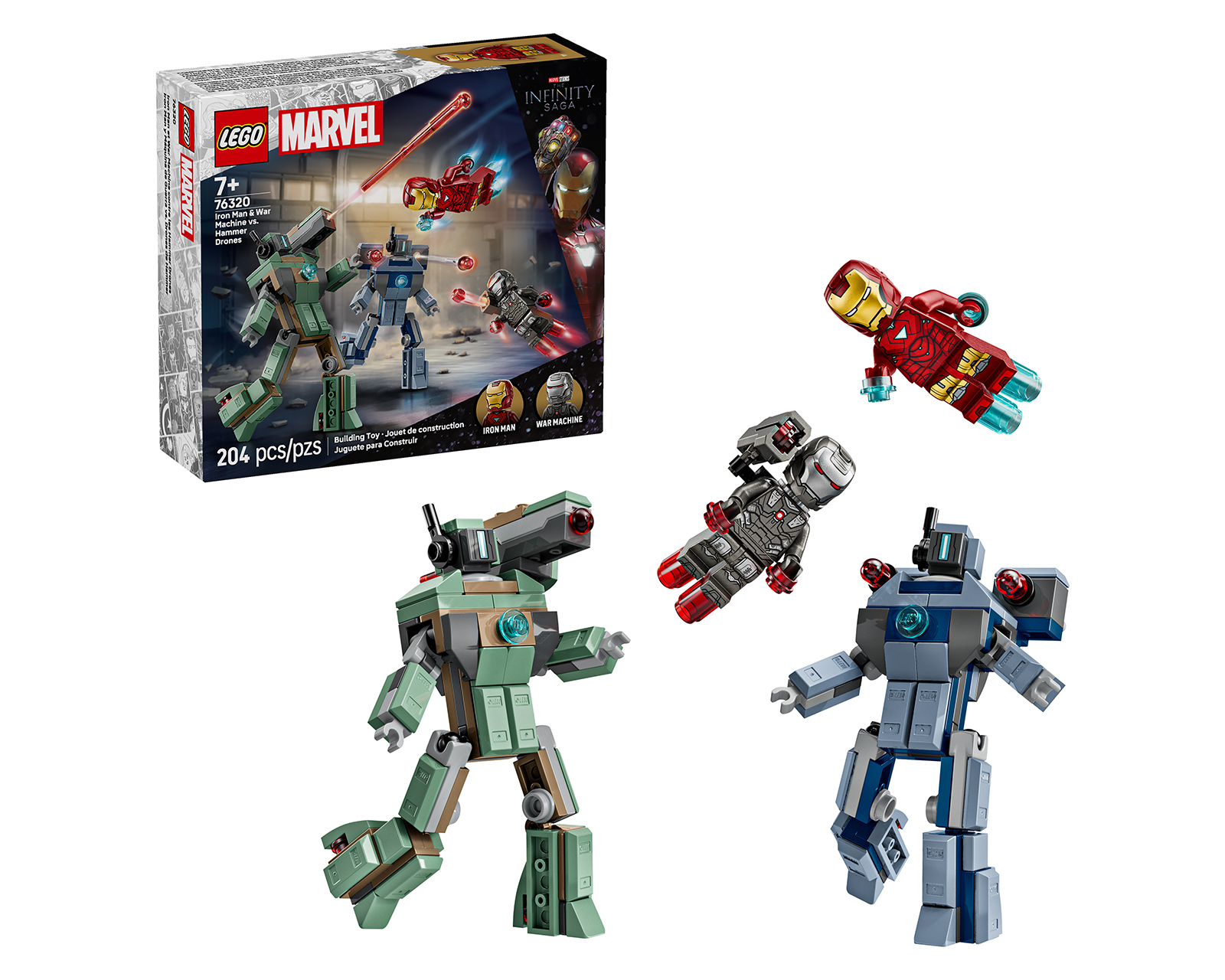 LEGO MARVEL: Iron Man y Máquina de Guerra vs. Drones de Hammer