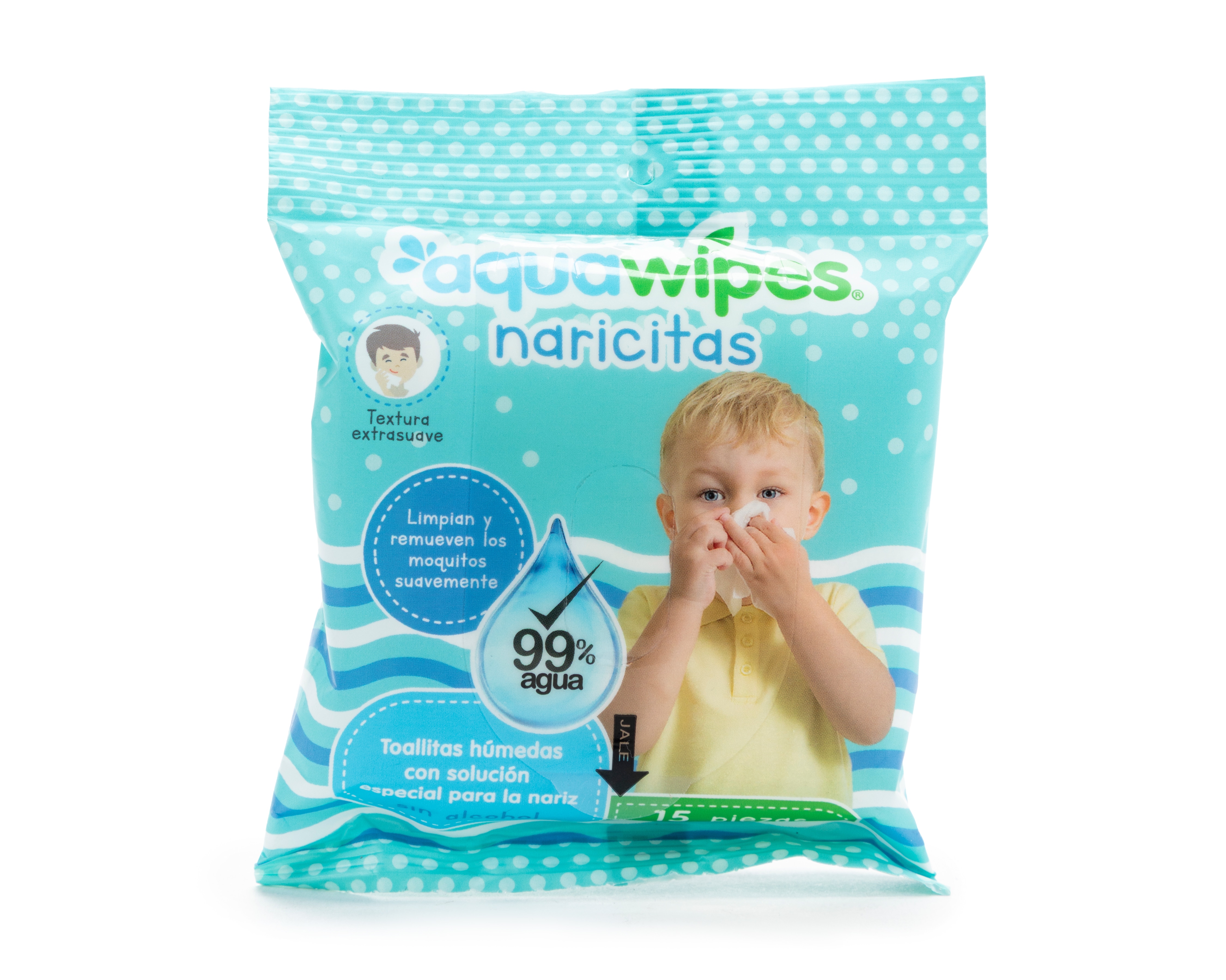 Toallitas Desinfectantes Aquawipes Naricitas 15 Piezas