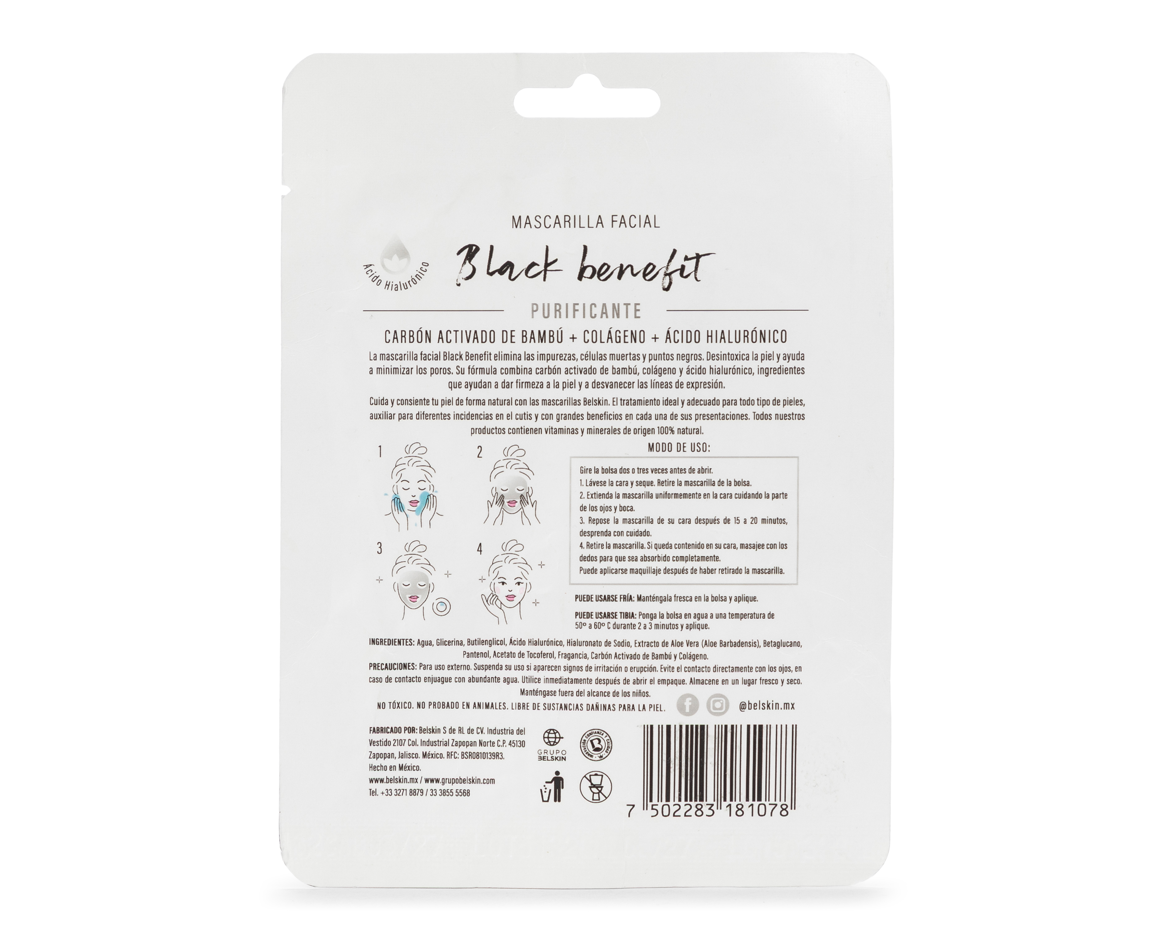 Foto 2 | Foto 2 | Mascarilla Facial Purificante Belskin Black Benefit 30 g