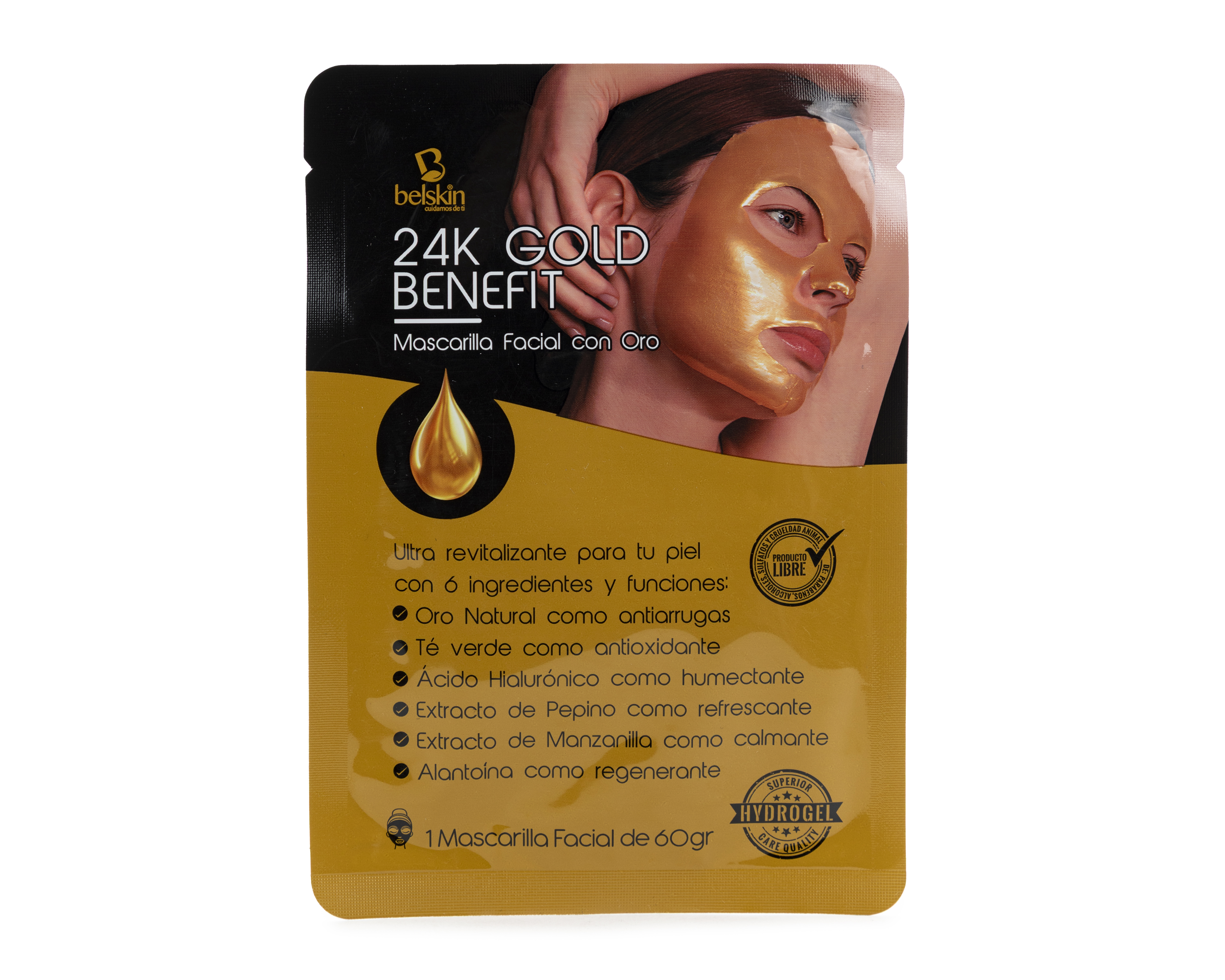 Foto 2 pulgar | Foto 1 | Mascarilla con Oro Belskin 24k Gold Benefit 60 g
