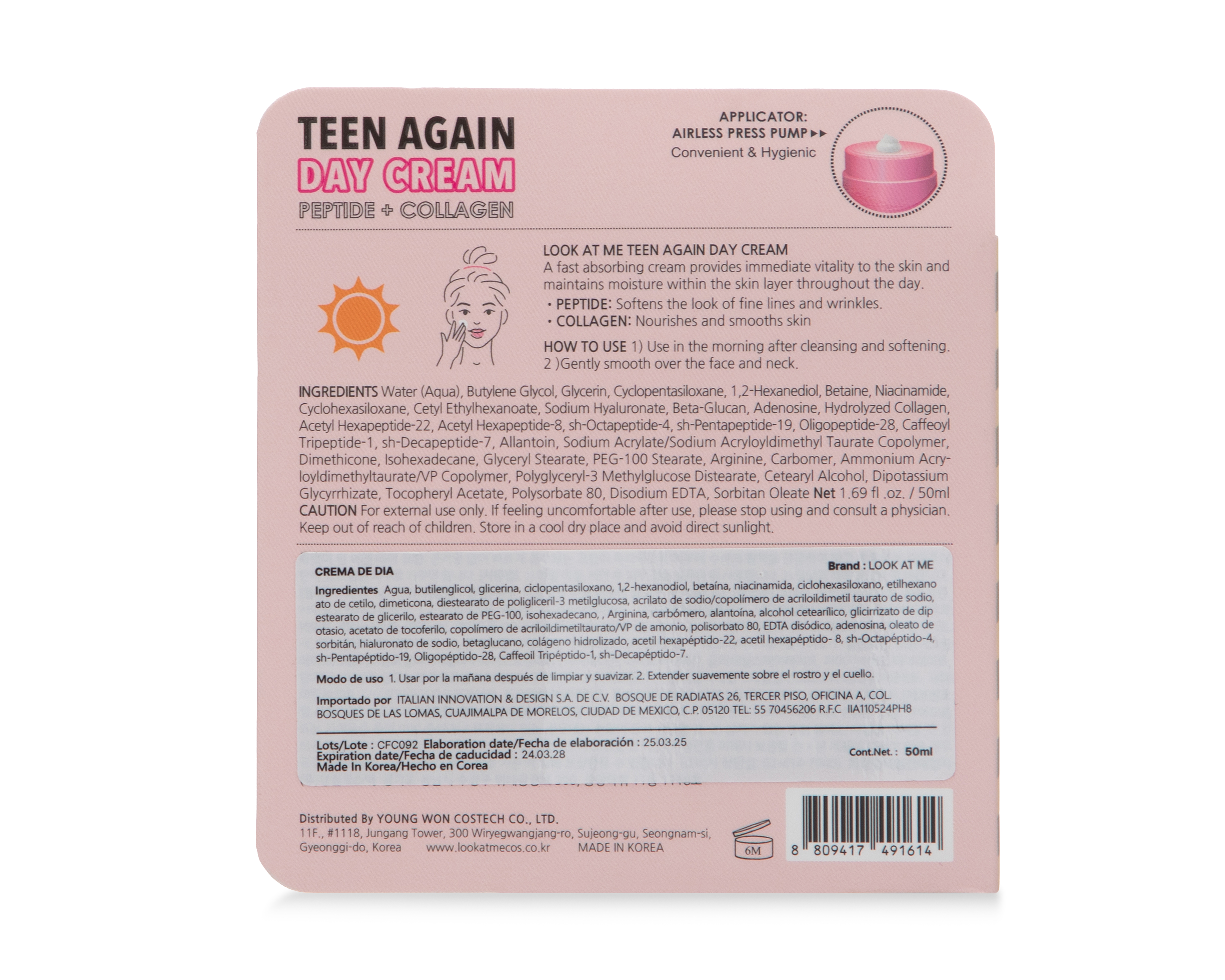 Foto 3 pulgar | Foto 2 | Crema Facial de Día Look At Me Teen Again 50 ml