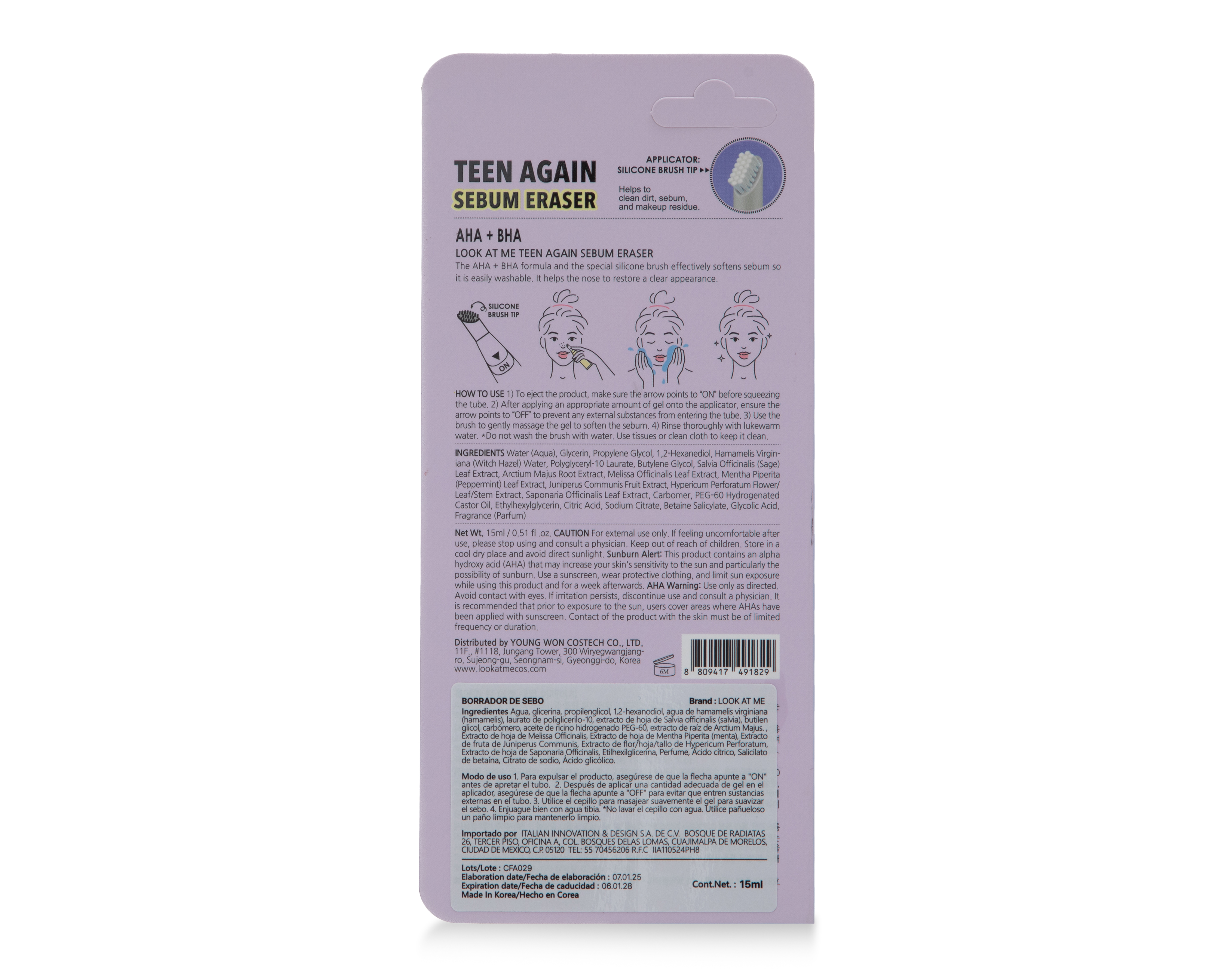 Foto 2 | Foto 2 | Sérum Borrador con AHA + BHA Look At Me Teen Again 15 ml