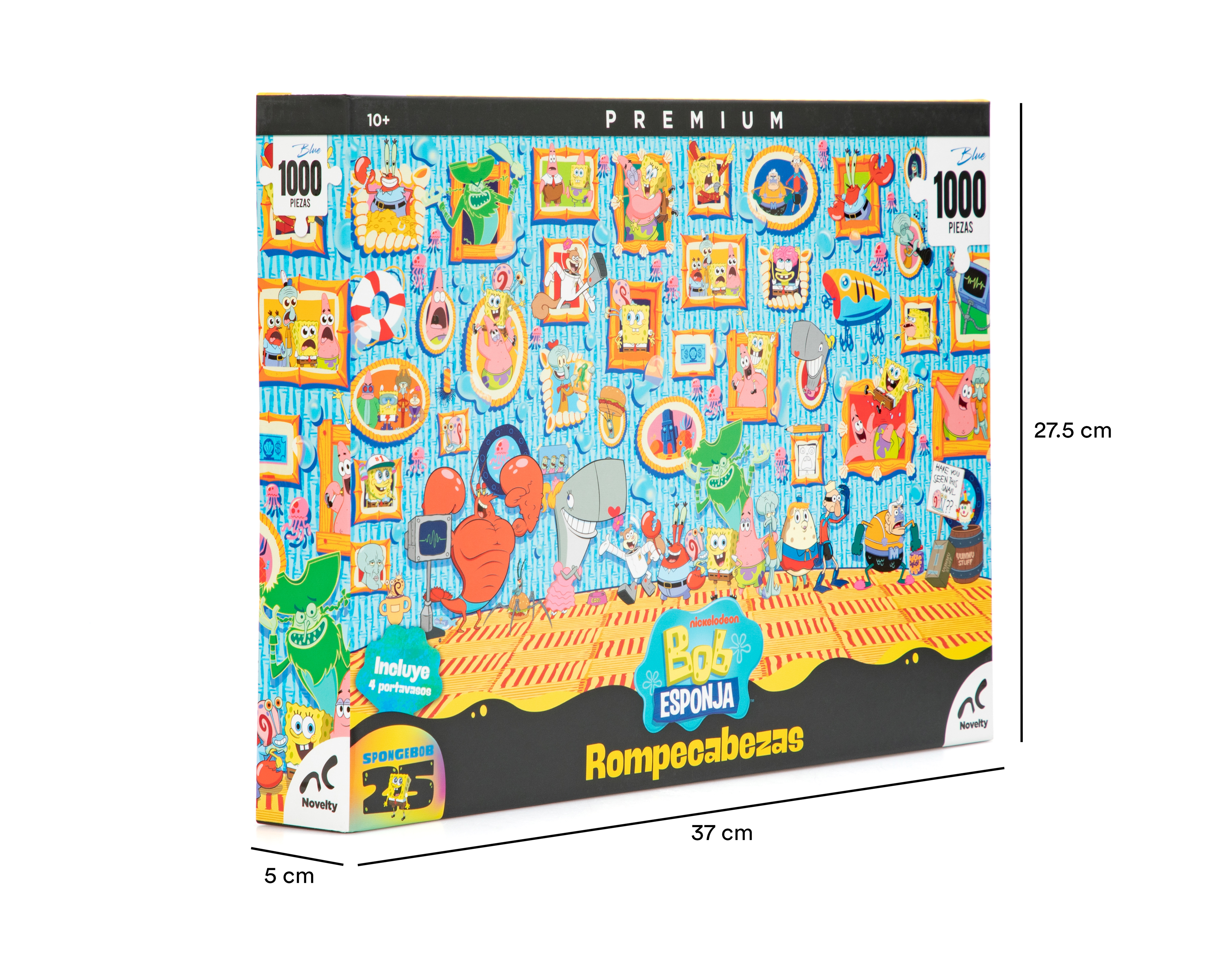 Foto 4 pulgar | Foto 3 | Rompecabezas Bob Esponja con Portavasos Novelty 1000 Piezas