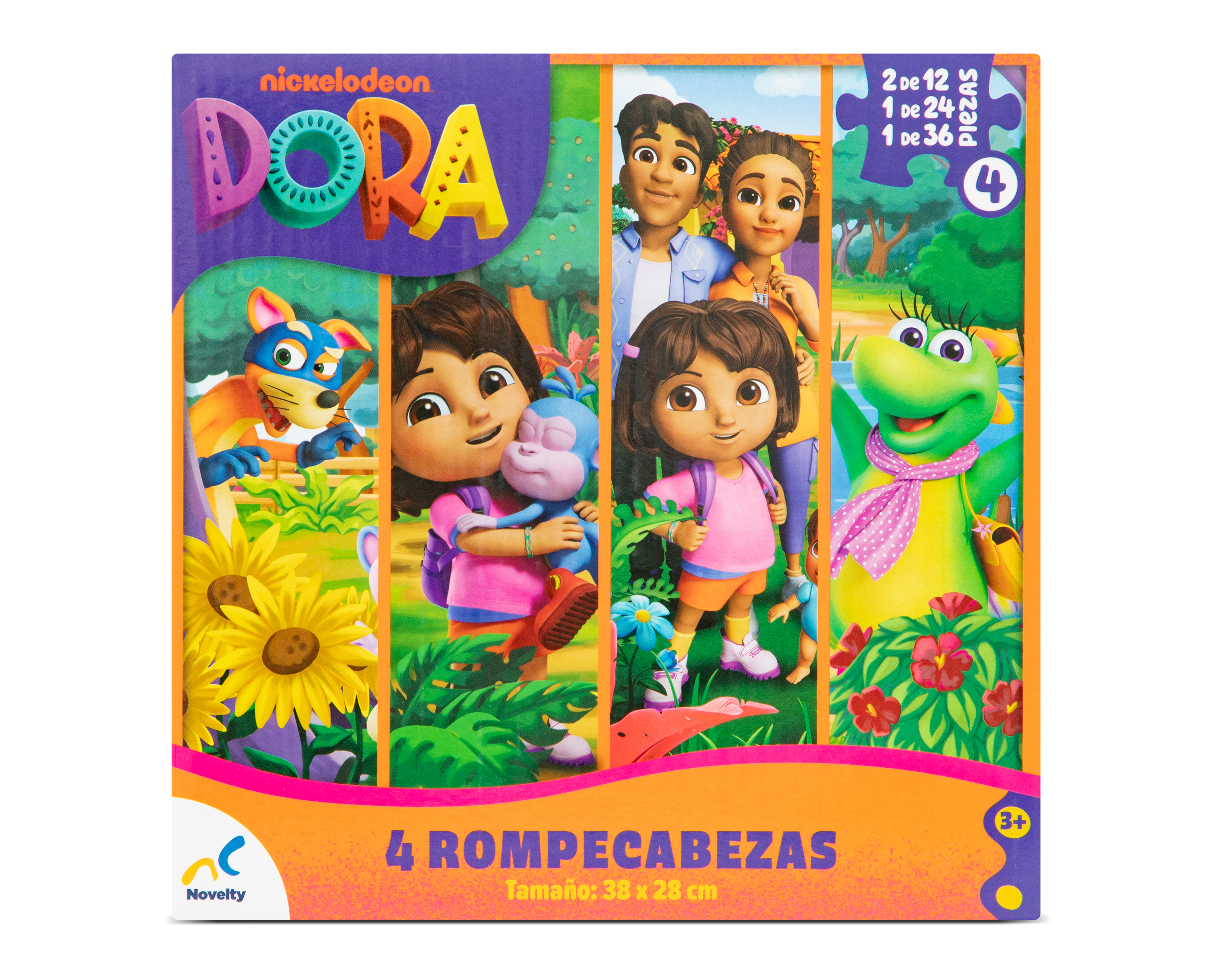 Foto 2 pulgar | Foto 1 | Rompecabezas Dora 4 en 1 Novelty 84 Piezas