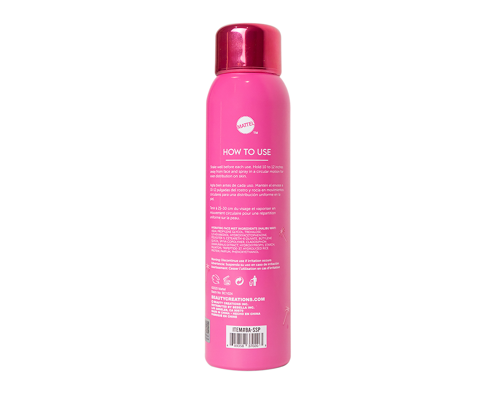 Foto 4 pulgar | Foto 3 | Spray Hidratante Facial Beauty Creations por Barbie Malibu Way 100 ml