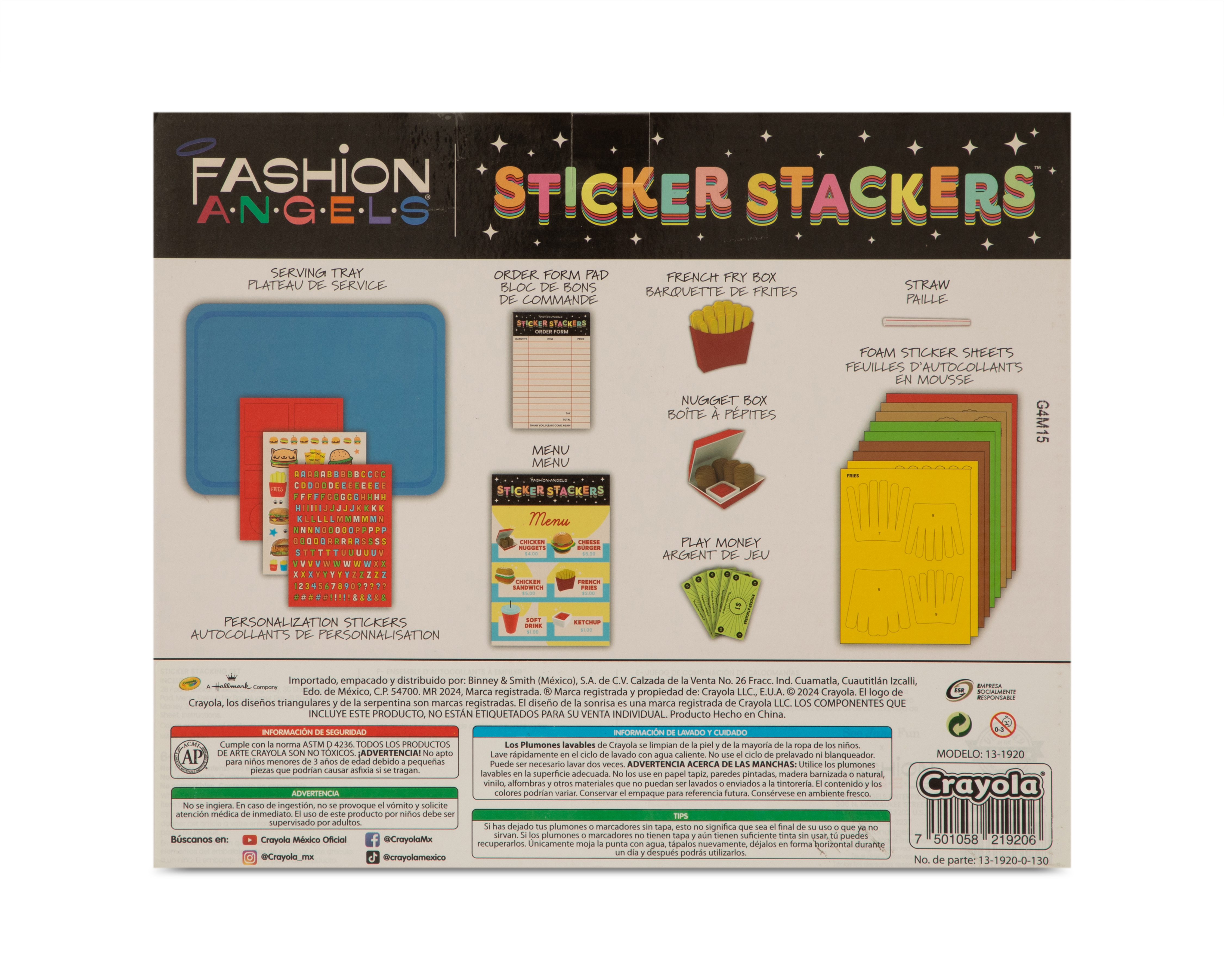 Foto 2 | Foto 2 | Pegatinas Crayola Fashion Angels Sticker Stackers Fast Food