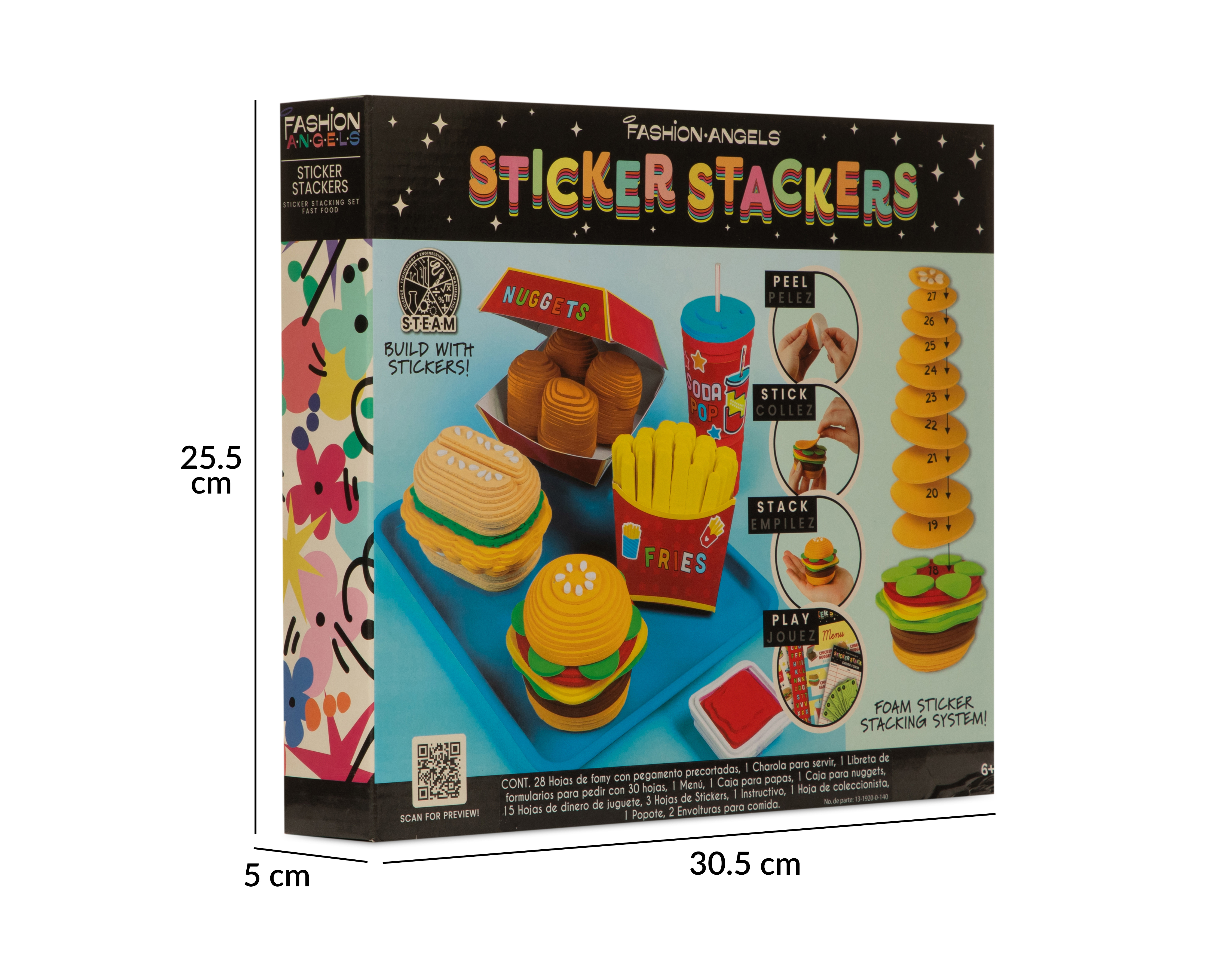 Foto 4 pulgar | Foto 3 | Pegatinas Crayola Fashion Angels Sticker Stackers Fast Food