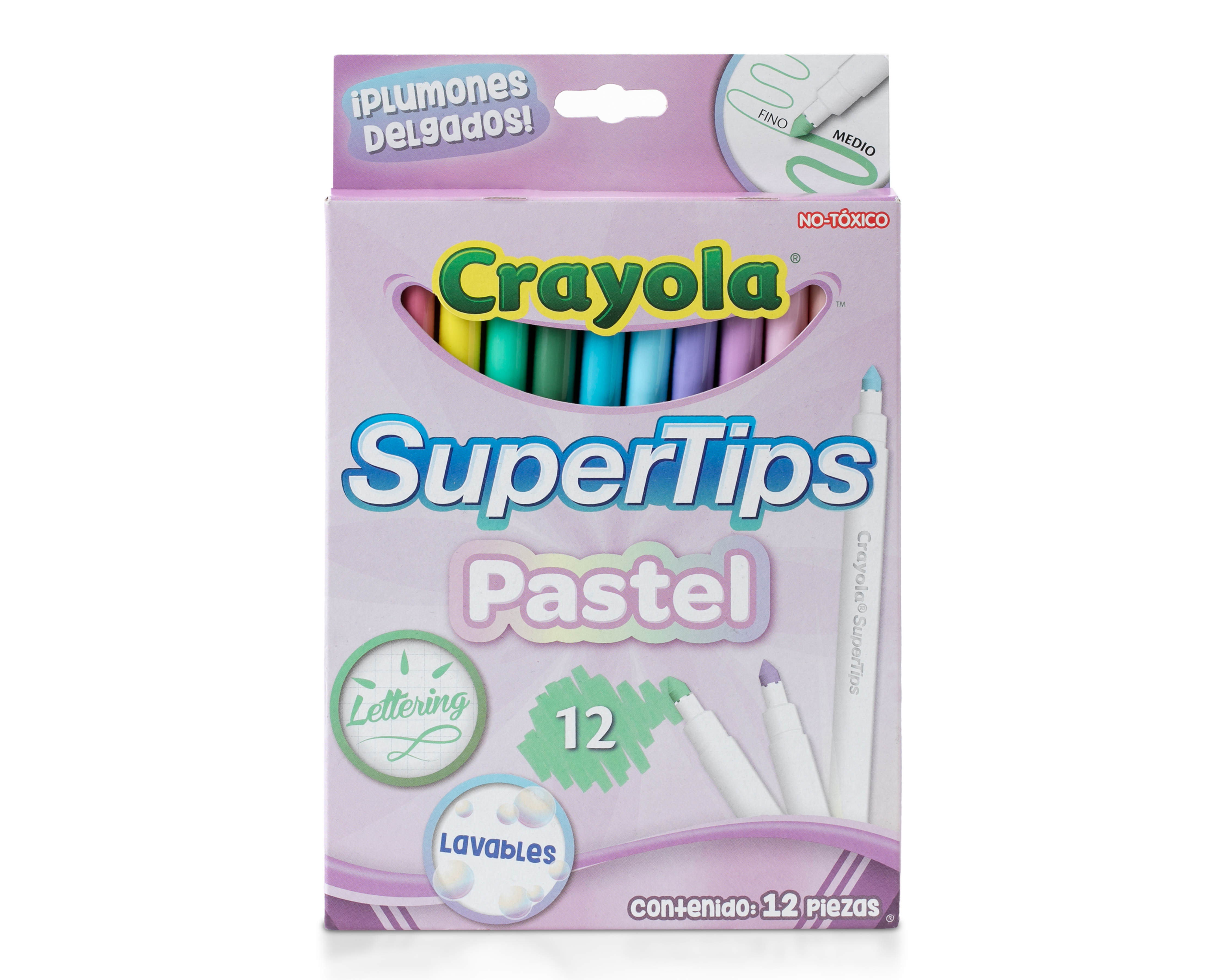 Foto 4 pulgar | Foto 3 | Plumones Crayola SuperTips Pastel Lavables 12 Piezas
