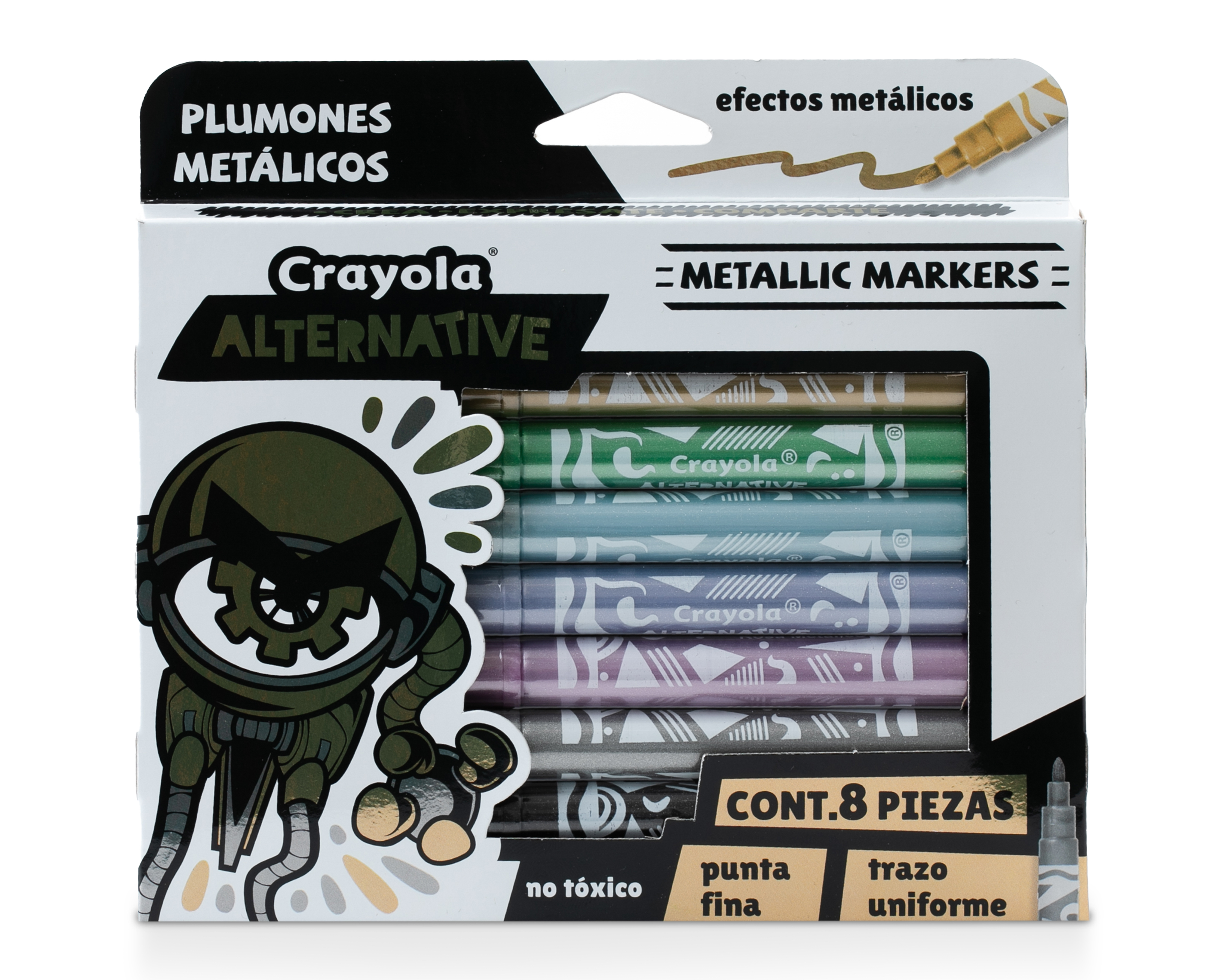 Foto 4 pulgar | Foto 3 | Plumones Metálicos Crayola Alternative 8 Piezas