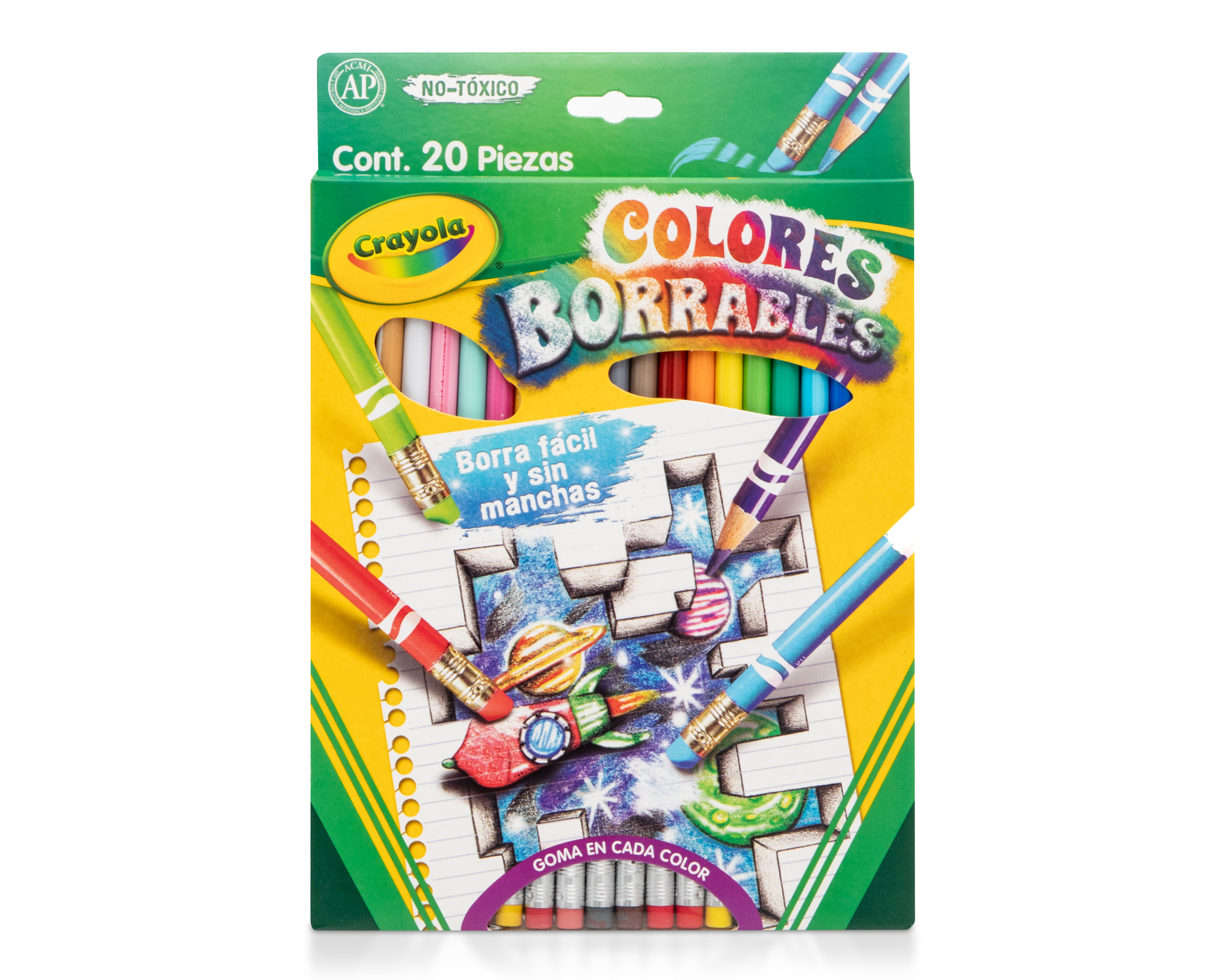 Foto 4 pulgar | Foto 3 | Lápices de Colores Borrables Crayola 20 Piezas
