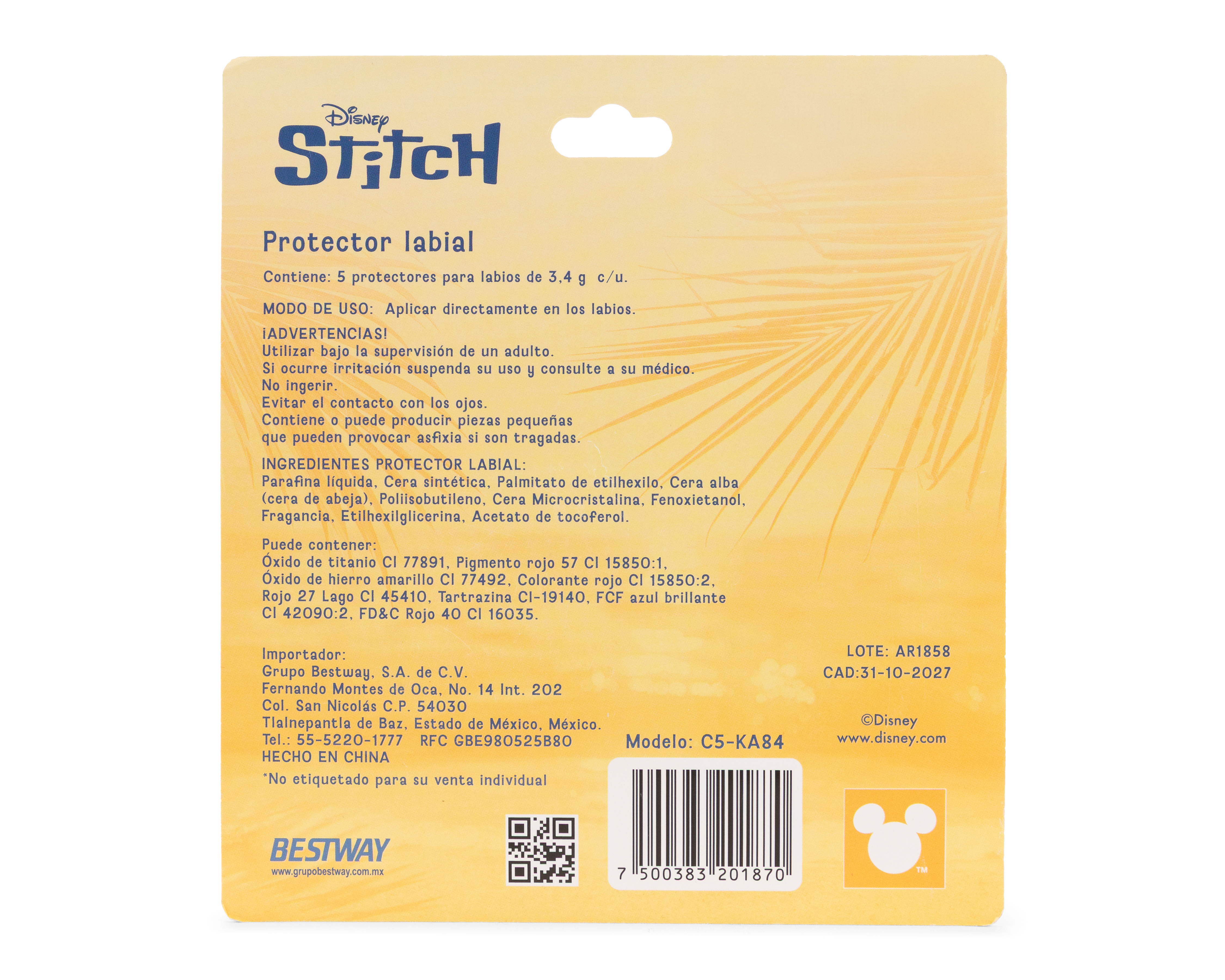 Foto 3 pulgar | Foto 2 | Protector Labial Disney Stitch 5 Piezas