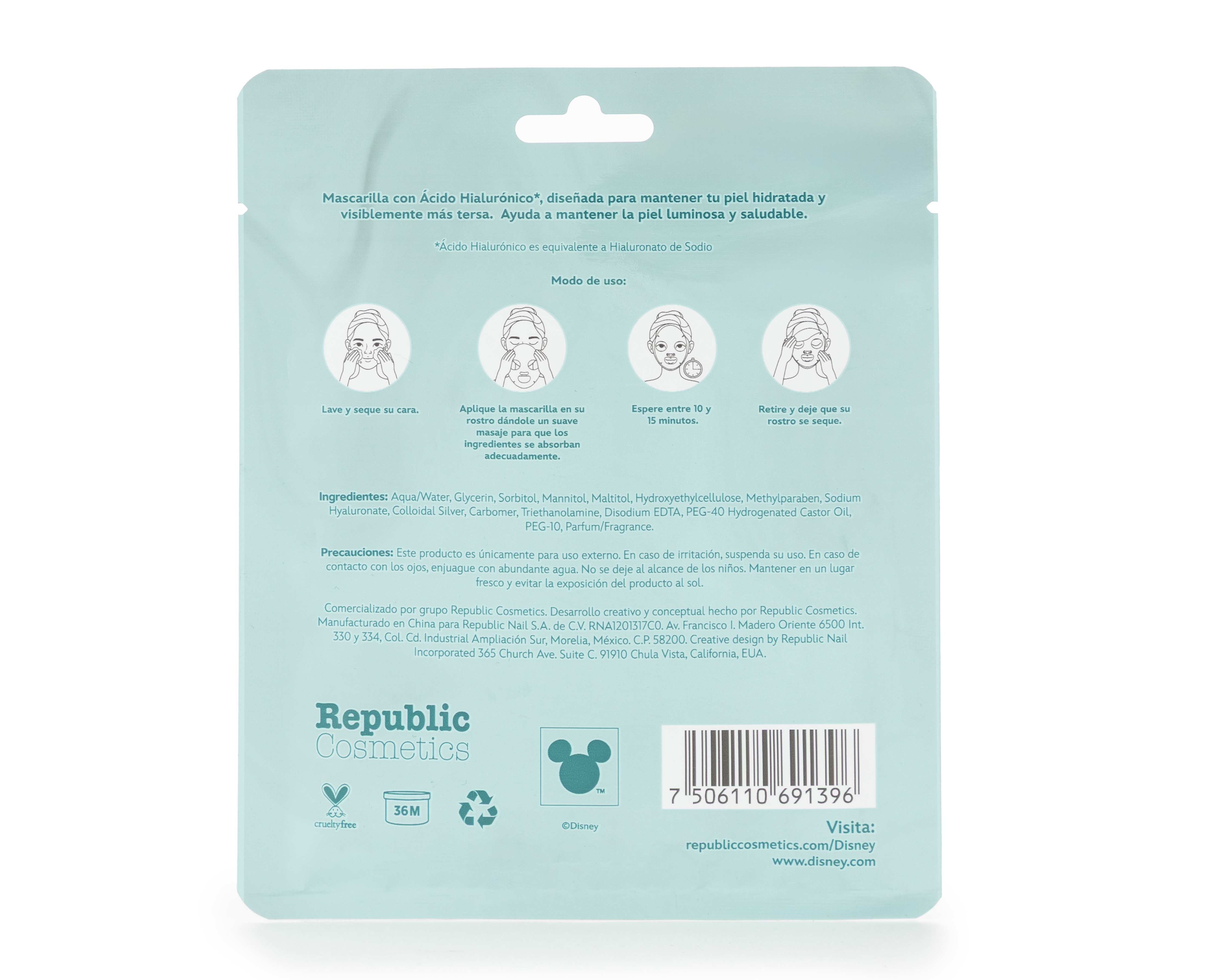 Foto 3 pulgar | Foto 2 | Mascarilla Ácido Hialurónico Republic Cosmetics Disney Frozen 30 g