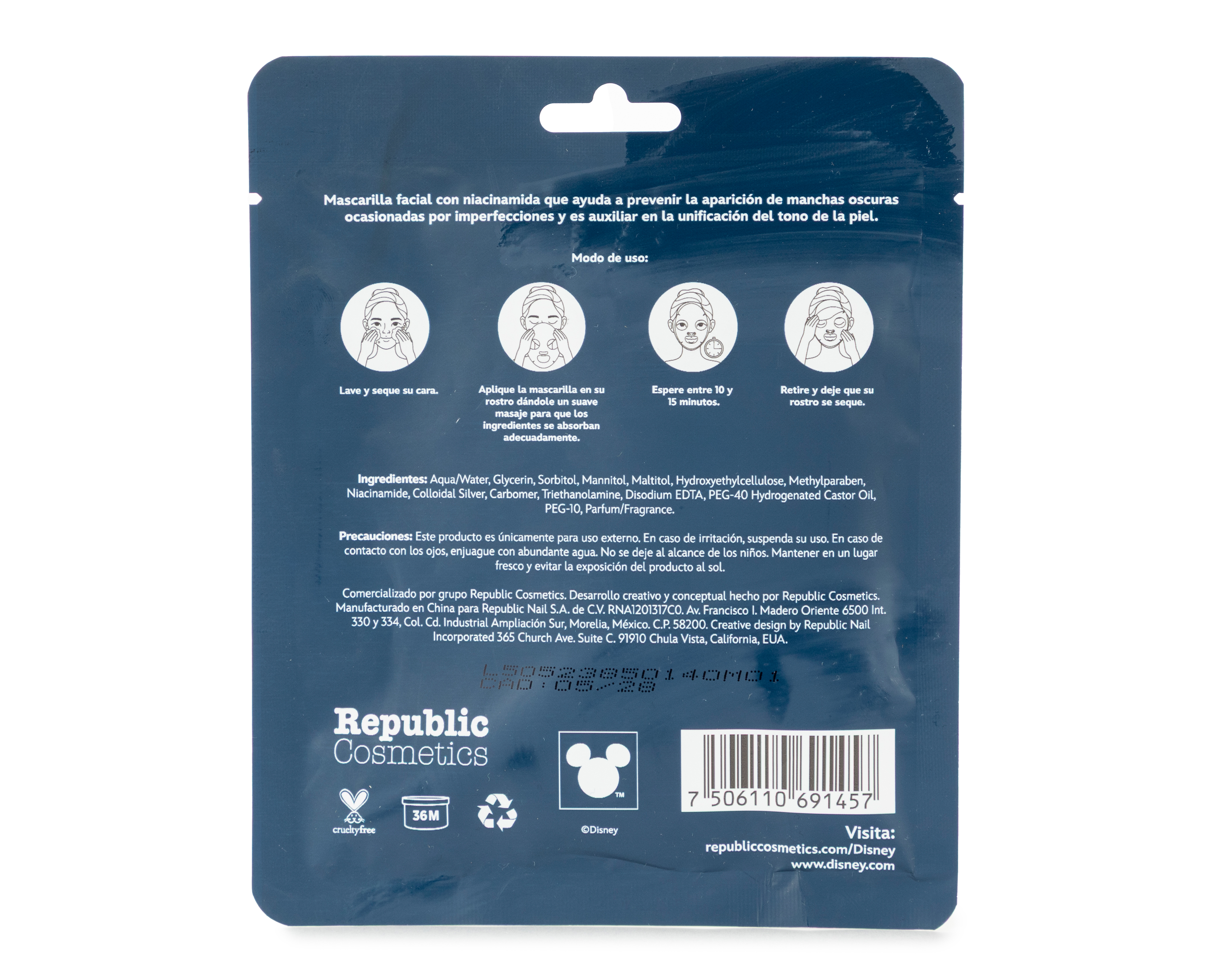 Foto 3 pulgar | Foto 2 | Mascarilla Vitamina B3 Republic Cosmetics Disney Villains 30 g