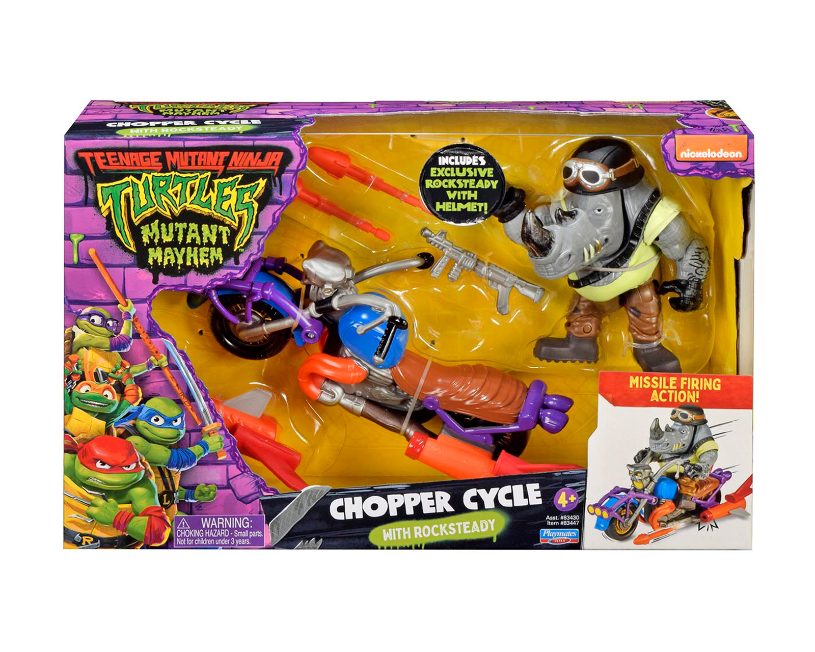 Foto 4 pulgar | Foto 3 | Figura de Acción TMNT Rocksteady Mutant Mayhem Chopper Cycle