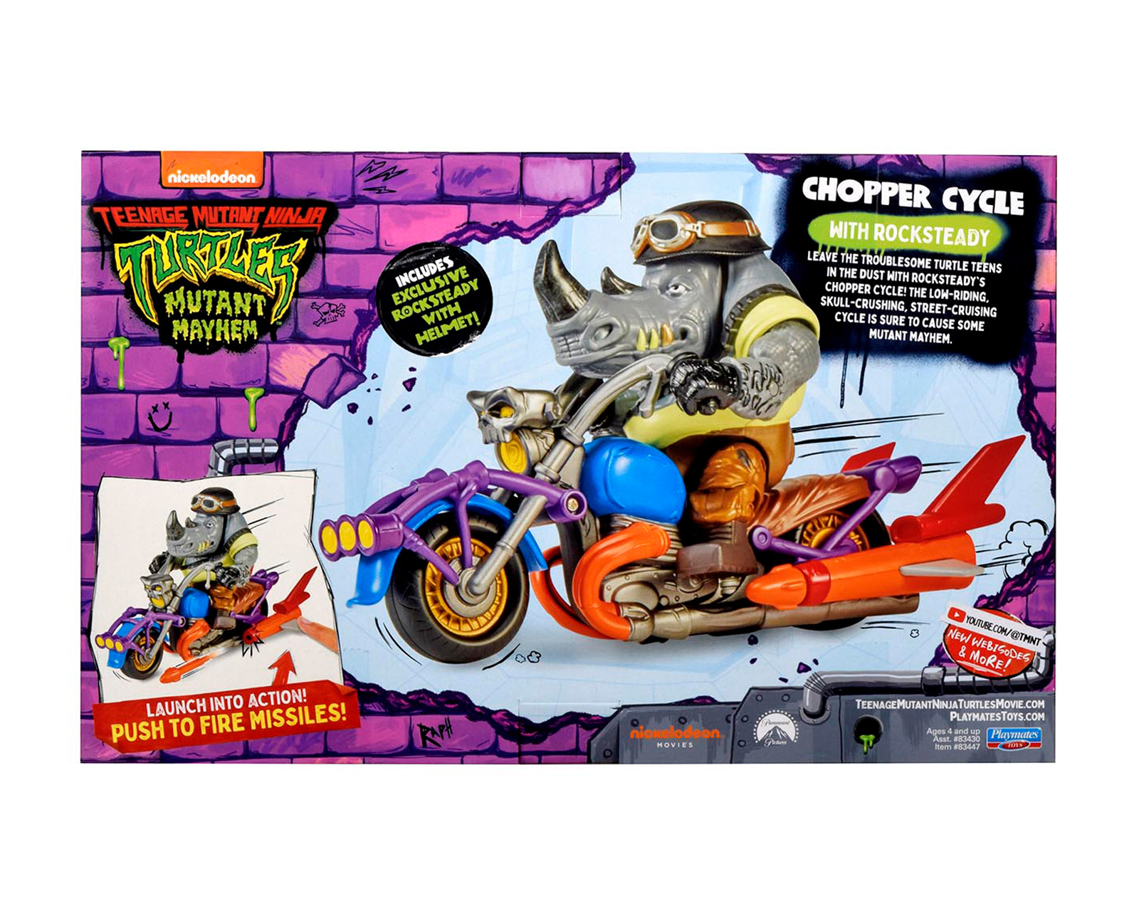 Foto 5 pulgar | Foto 4 | Figura de Acción TMNT Rocksteady Mutant Mayhem Chopper Cycle