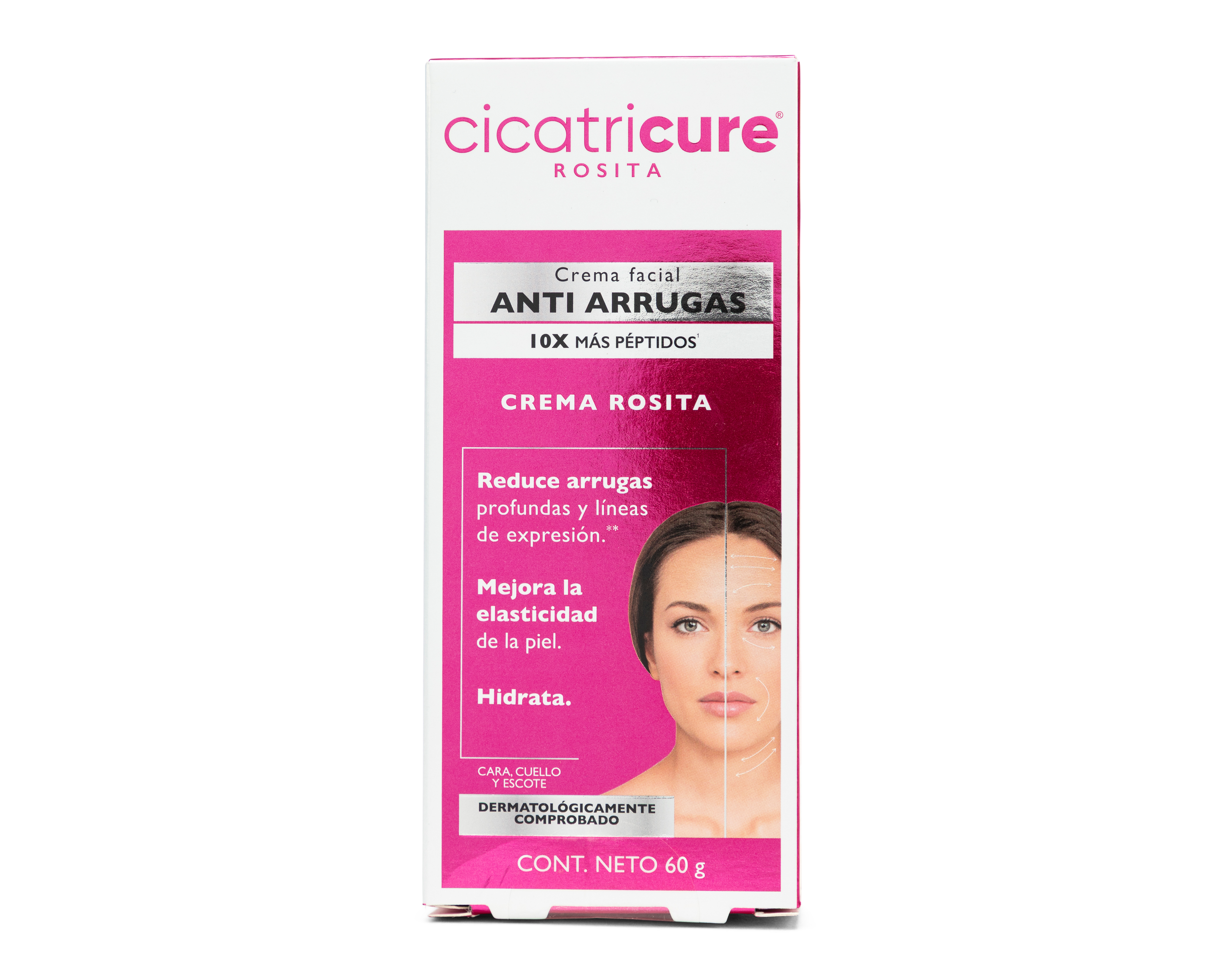 Crema Facial Antiarrugas Cicatricure Rosita 10X más Péptidos 60 g