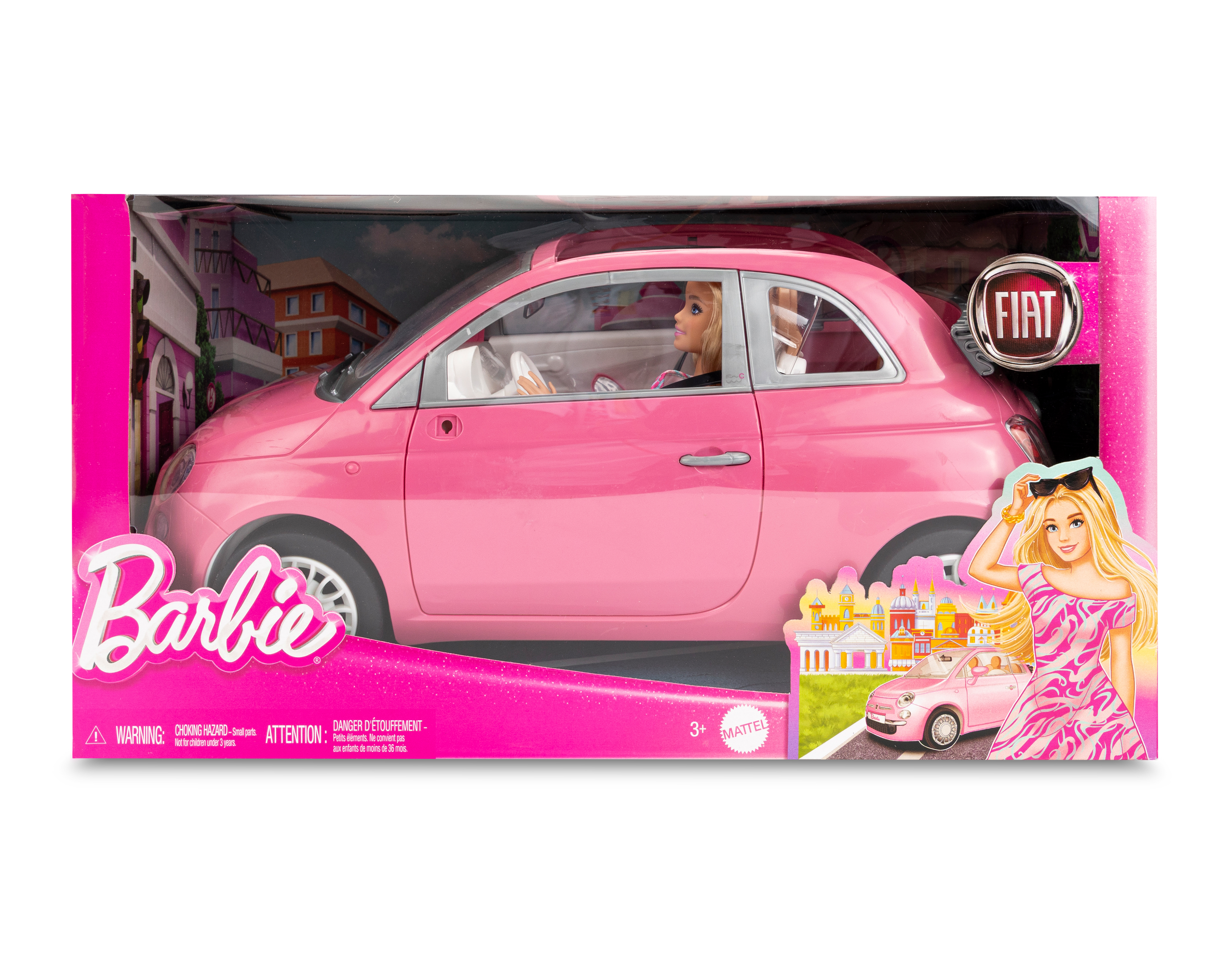 Carro Fiat Barbie con Muñeca