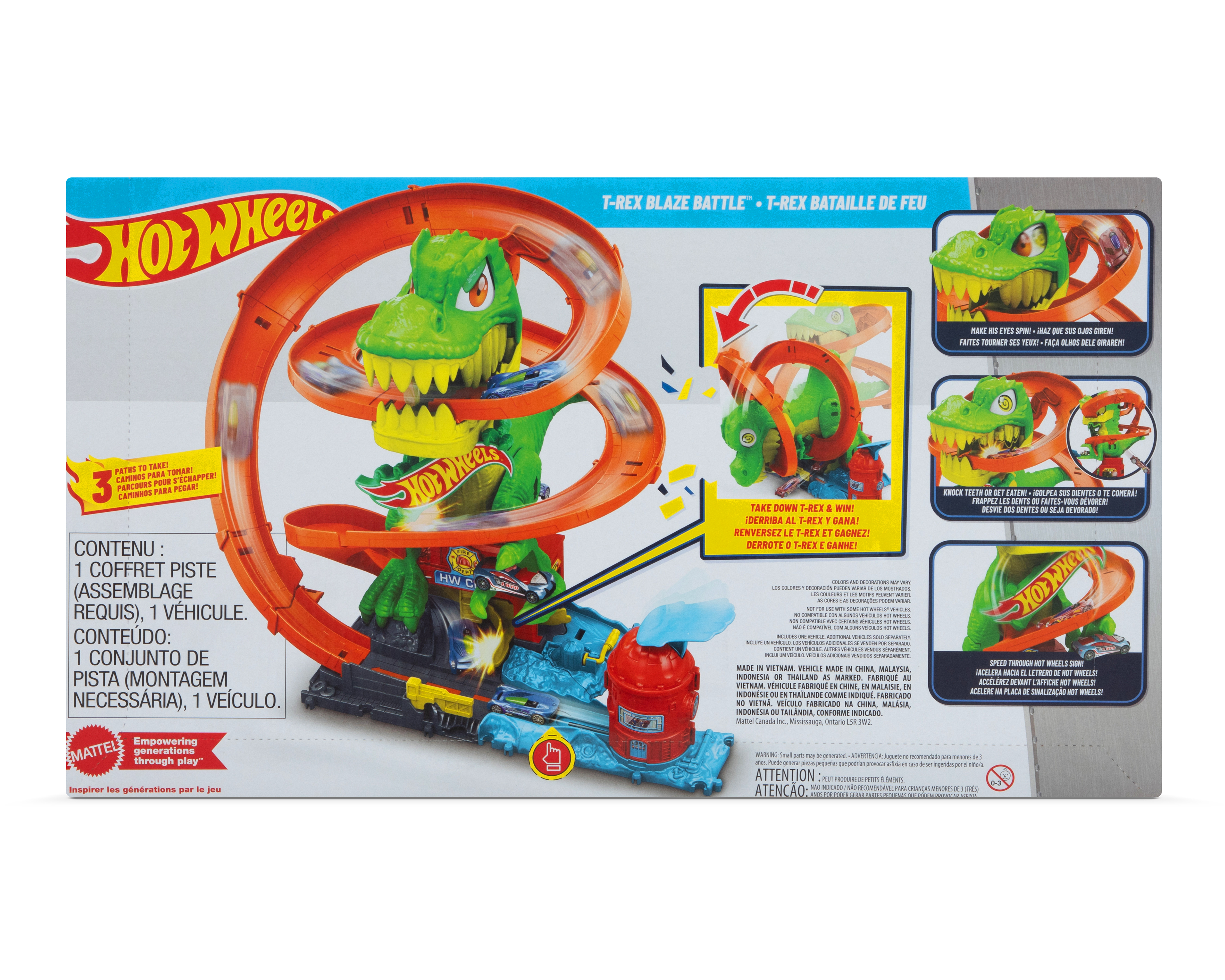 Foto 2 | Foto 2 | Pista de Carreras Hot Wheels City T-Rex vs Estación de Bomberos