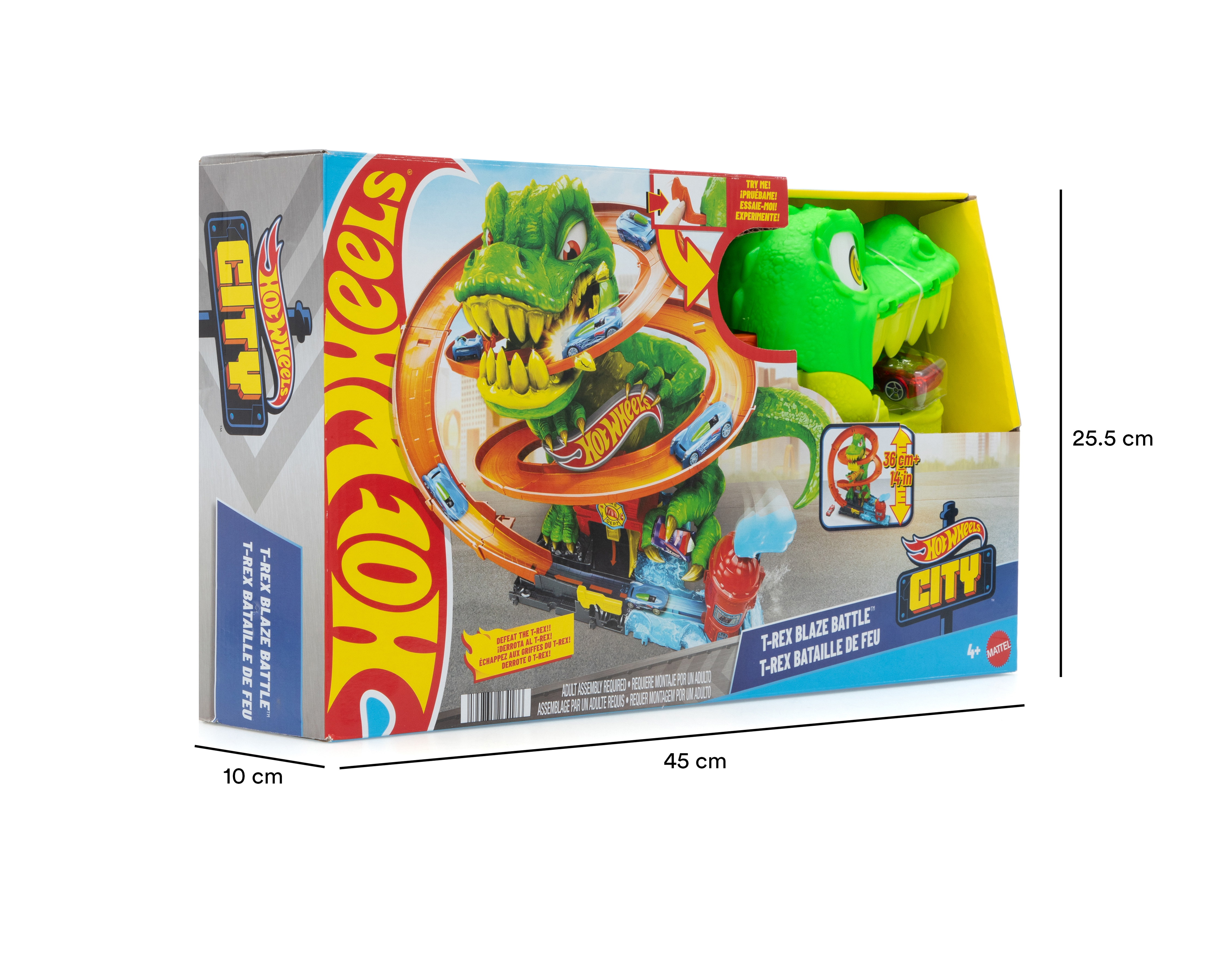 Foto 4 pulgar | Foto 3 | Pista de Carreras Hot Wheels City T-Rex vs Estación de Bomberos