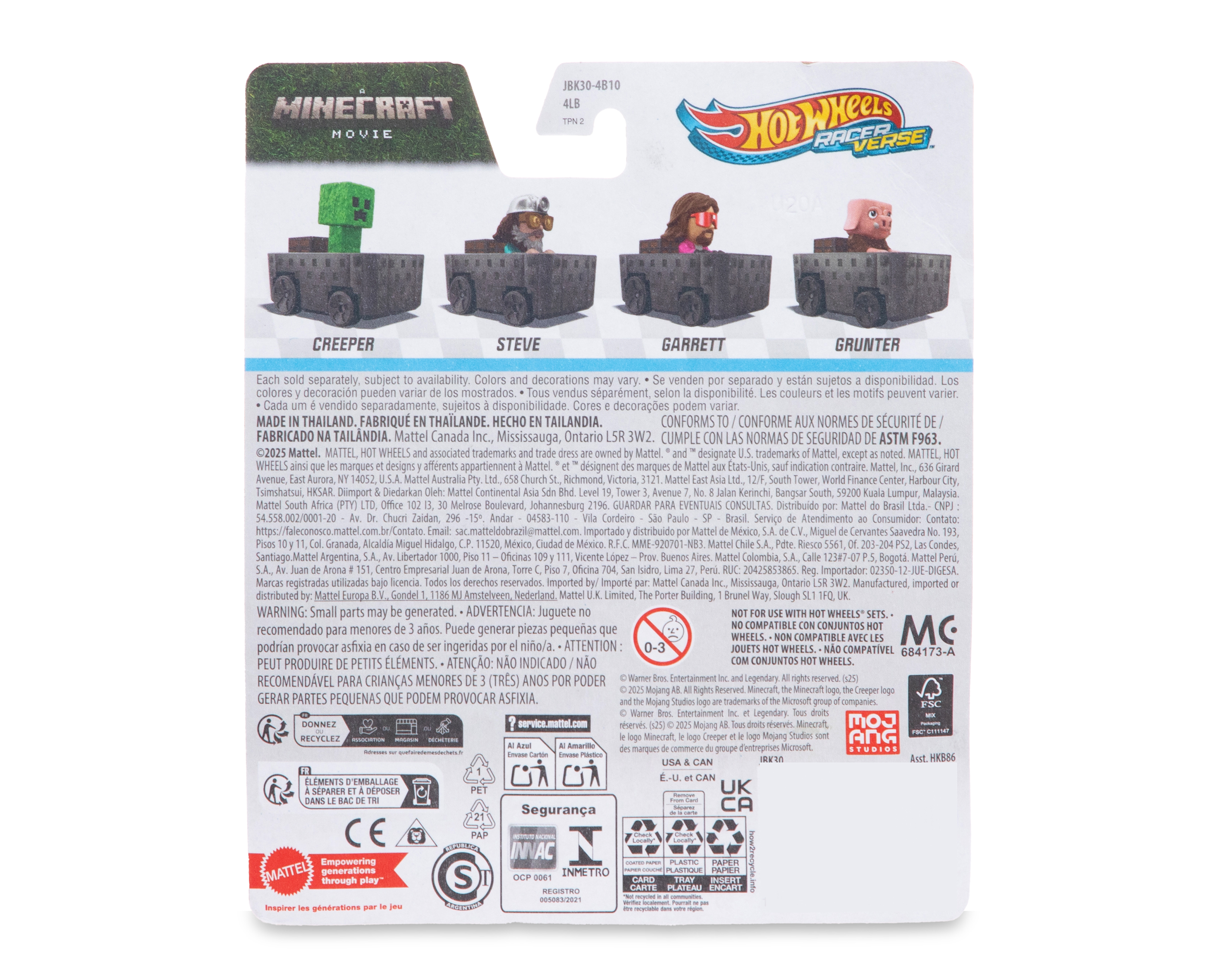 Foto 3 pulgar | Foto 2 | Vehículo Racer Verse Minecraft Movie Creeper