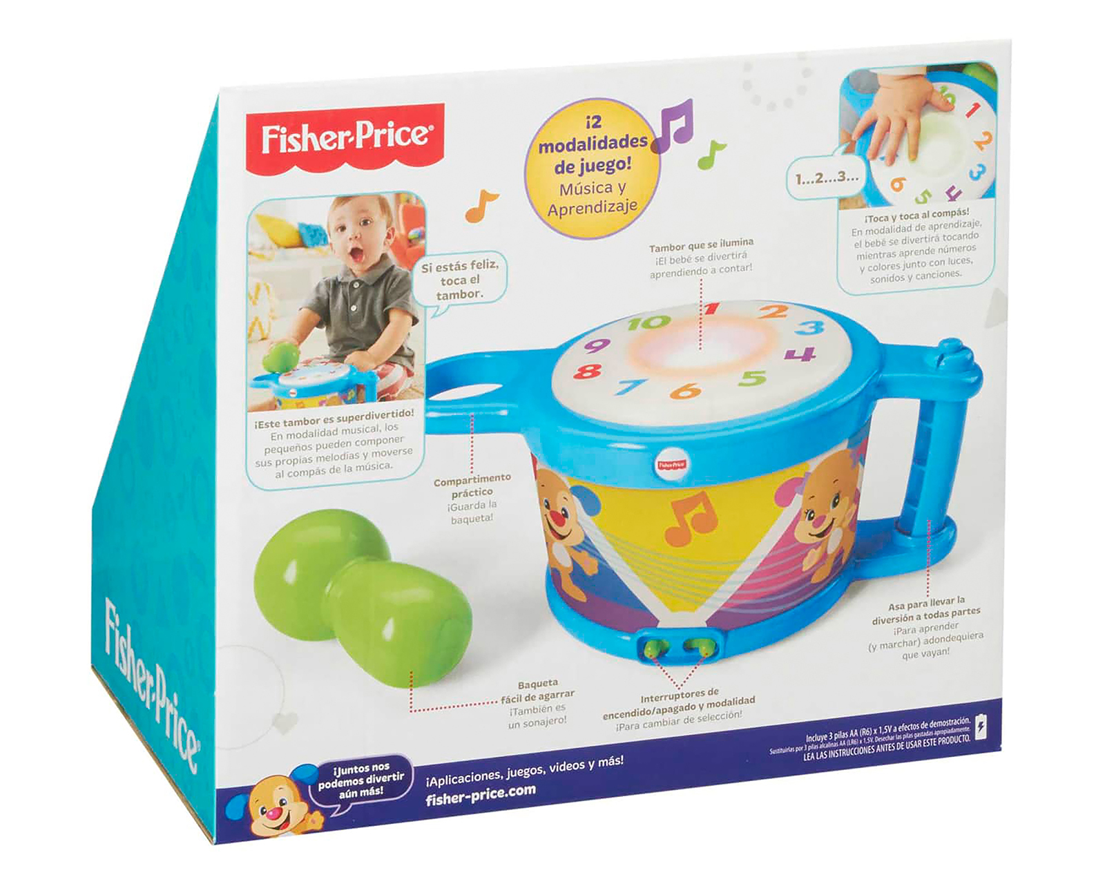 Foto 4 pulgar | Foto 3 | Tambor Canta Conmigo Fisher-Price Ríe y Aprende con Sonido