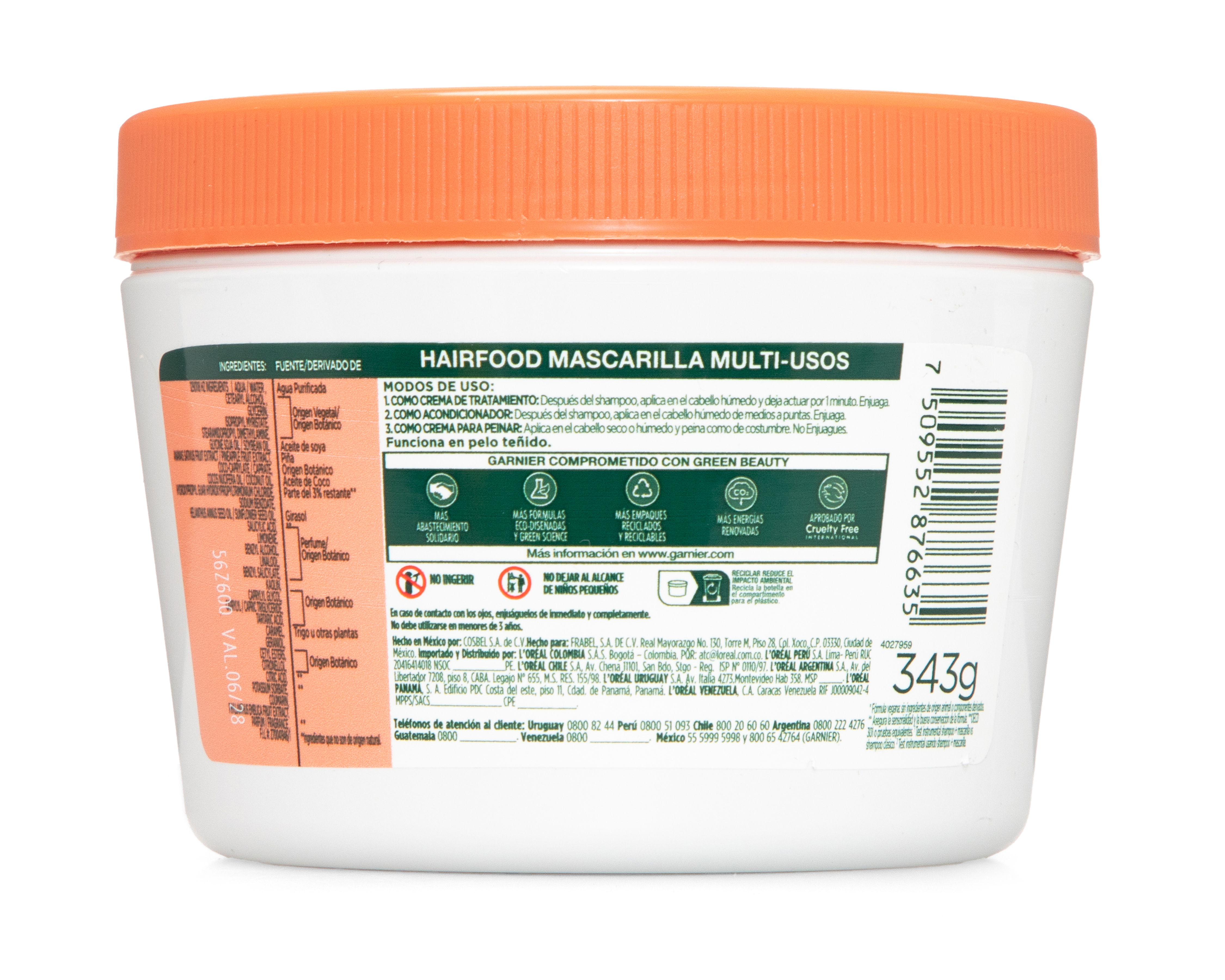 Foto 3 pulgar | Foto 2 | Mascarilla Capilar Garnier Fructis Hair Food Piña 350 ml