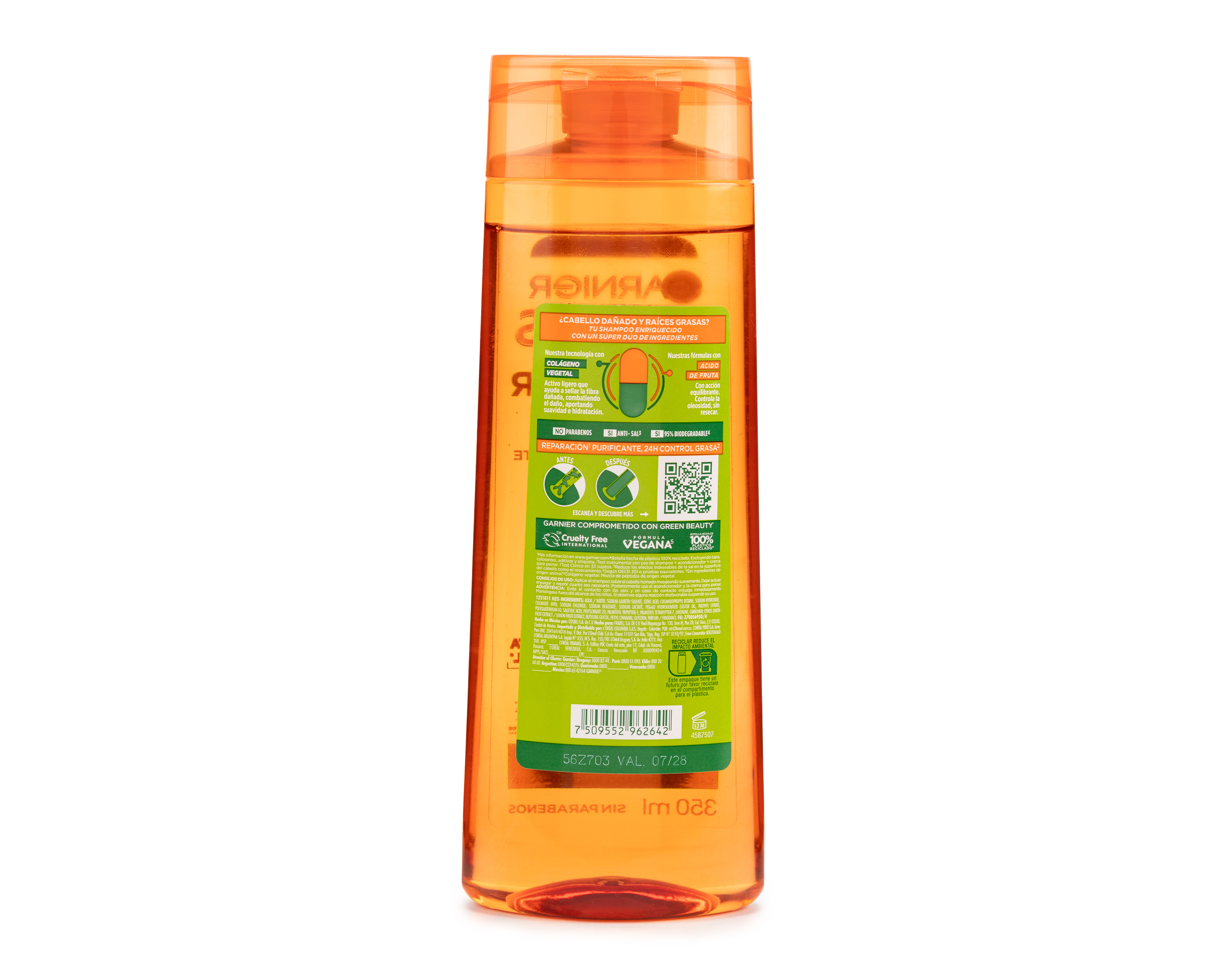 Foto 3 pulgar | Foto 2 | Shampoo Garnier Fructis Borrador de Daño Control Grasa 350 ml