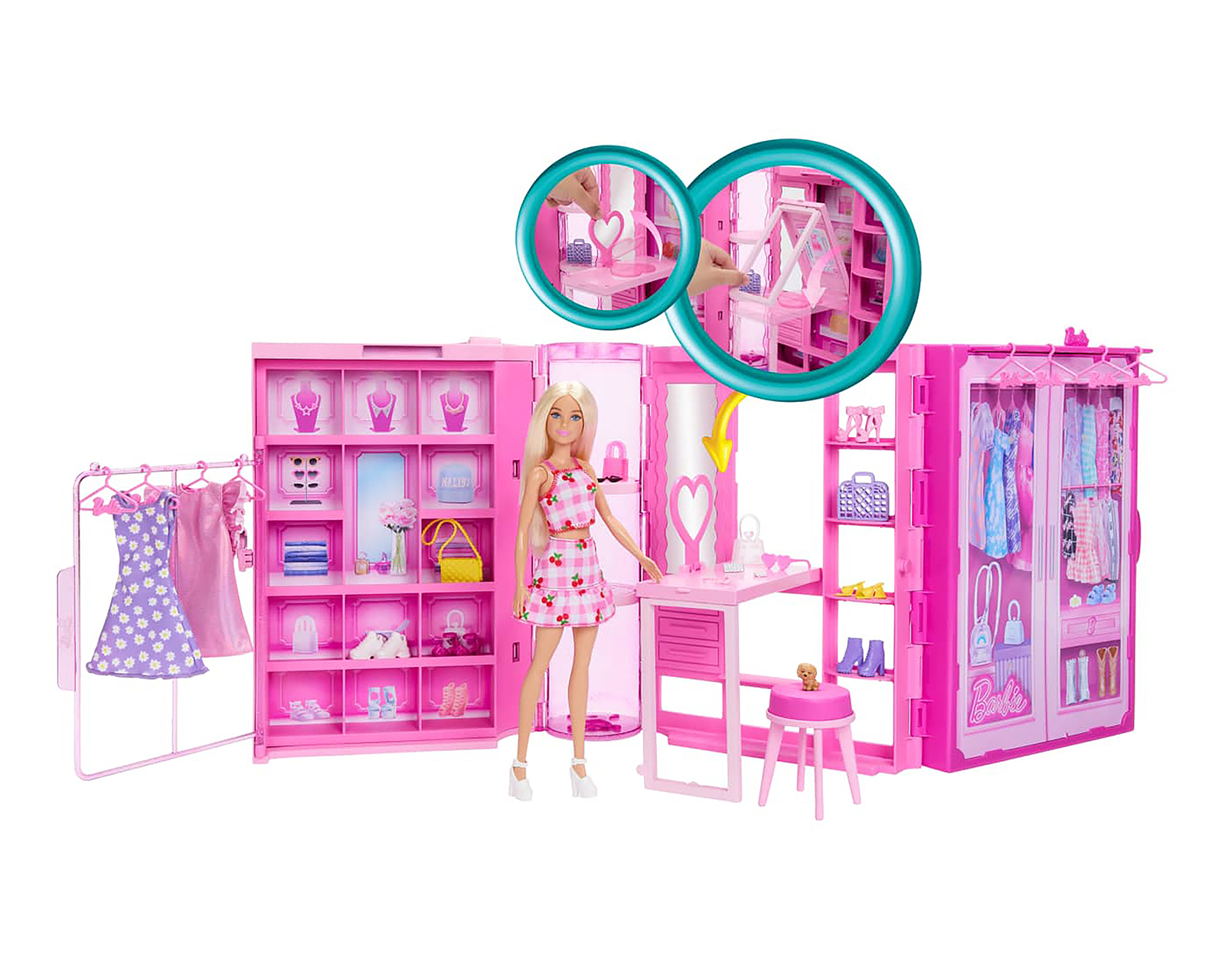 Foto 5 pulgar | Foto 4 | Clóset de Los Sueños Barbie con Muñeca y Accesorios