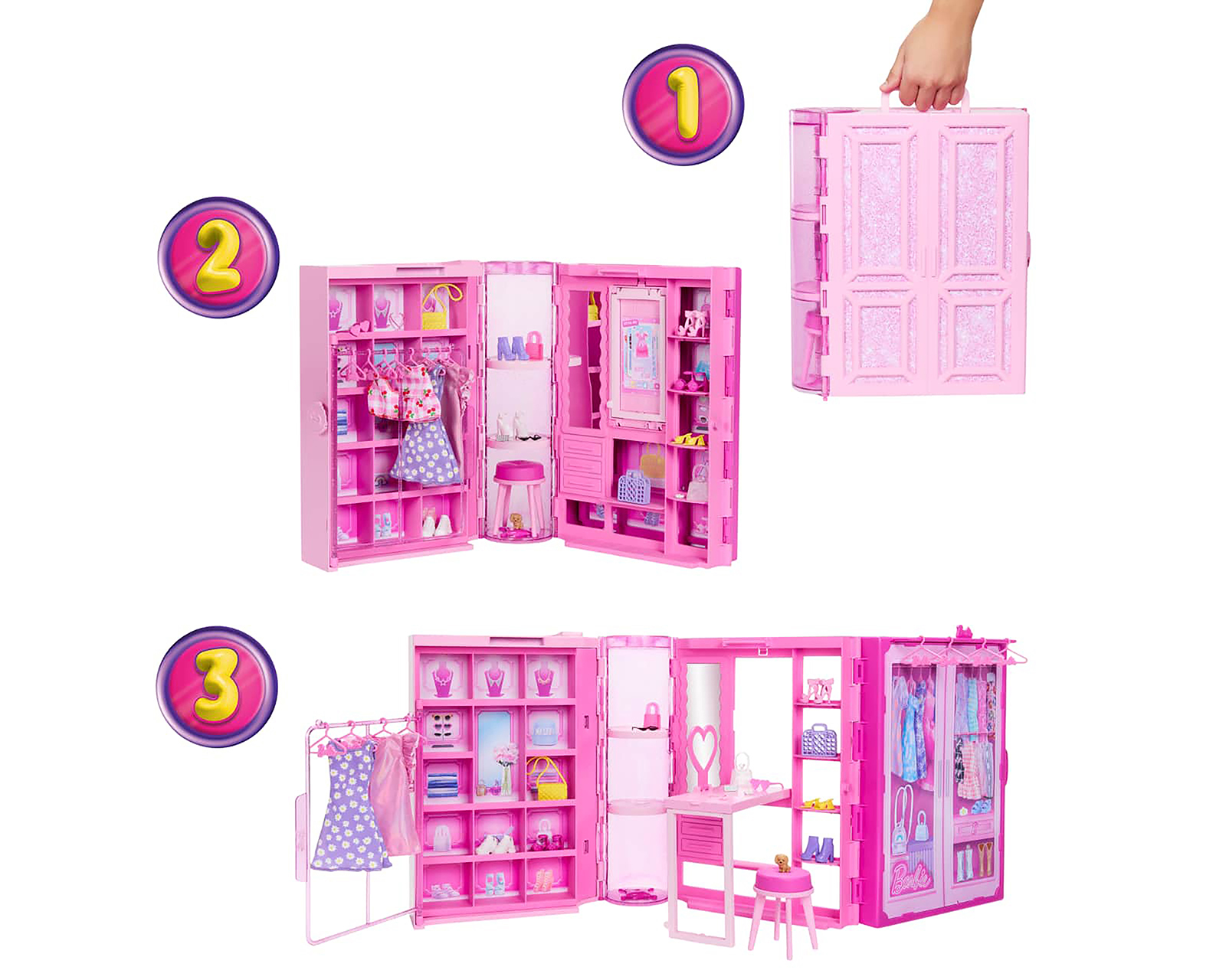 Foto 6 pulgar | Foto 5 | Clóset de Los Sueños Barbie con Muñeca y Accesorios