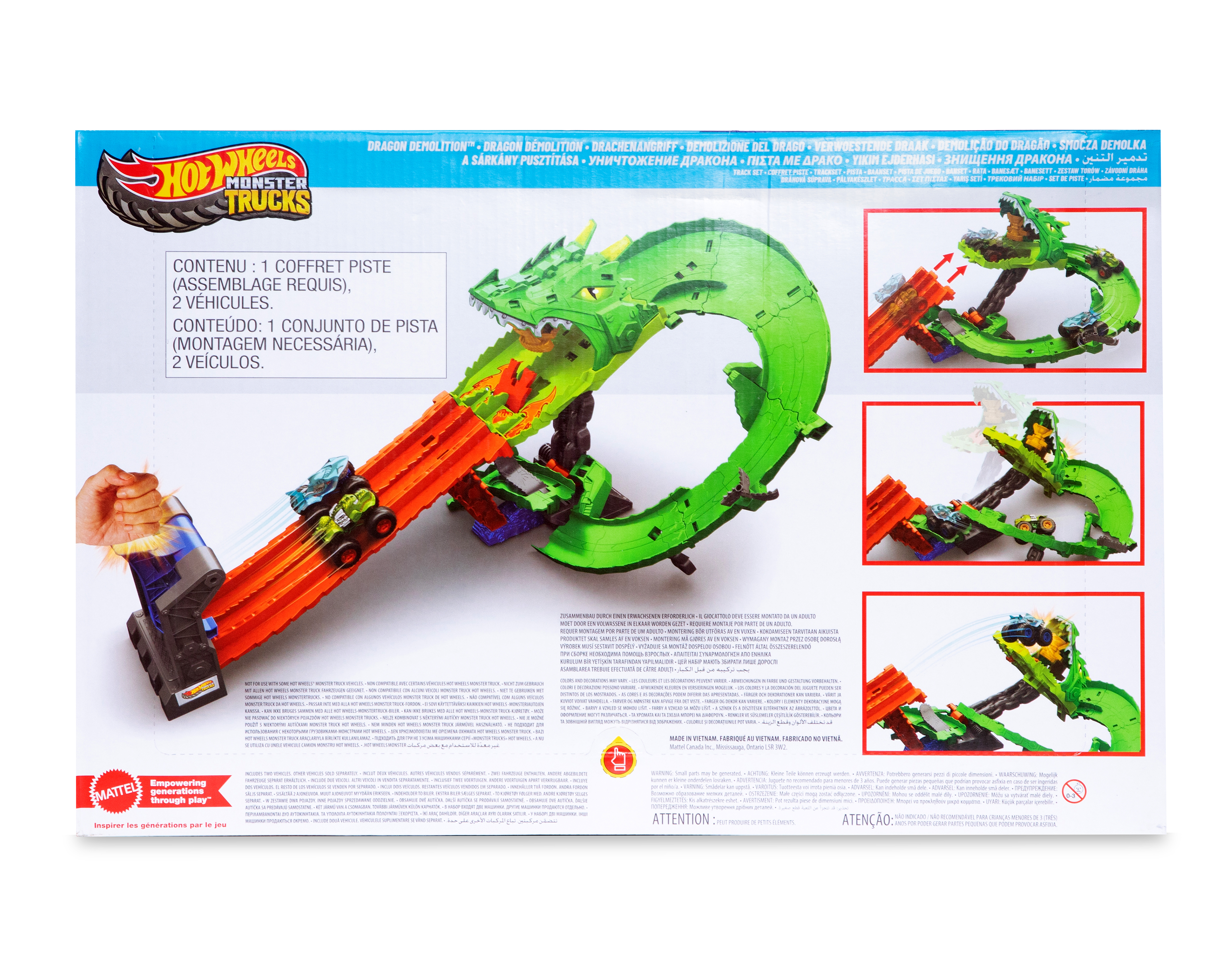 Foto 3 pulgar | Foto 2 | Pista de Juguete Hot Wheels Monster Trucks Dragon Demolition