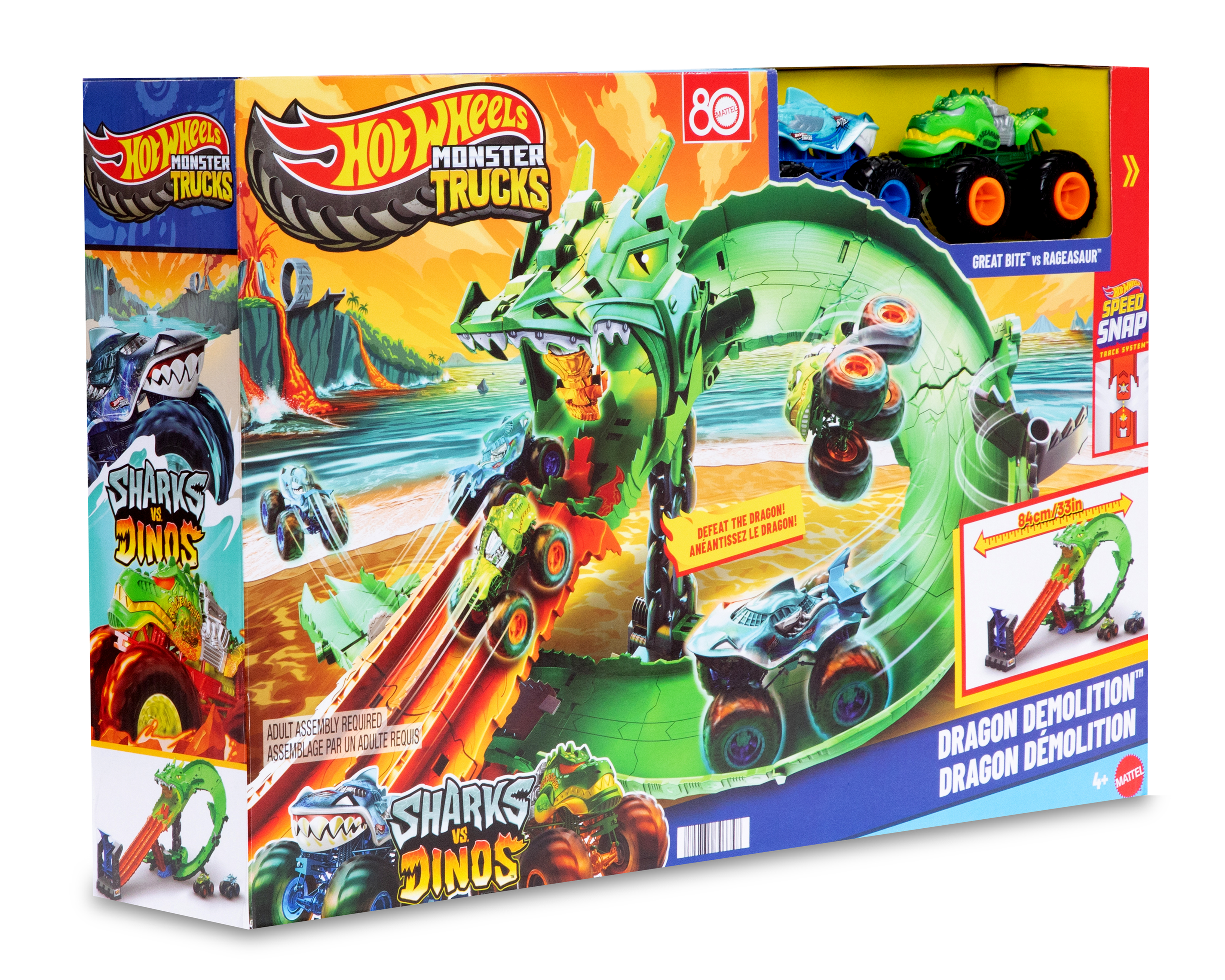 Foto 4 pulgar | Foto 3 | Pista de Juguete Hot Wheels Monster Trucks Dragon Demolition