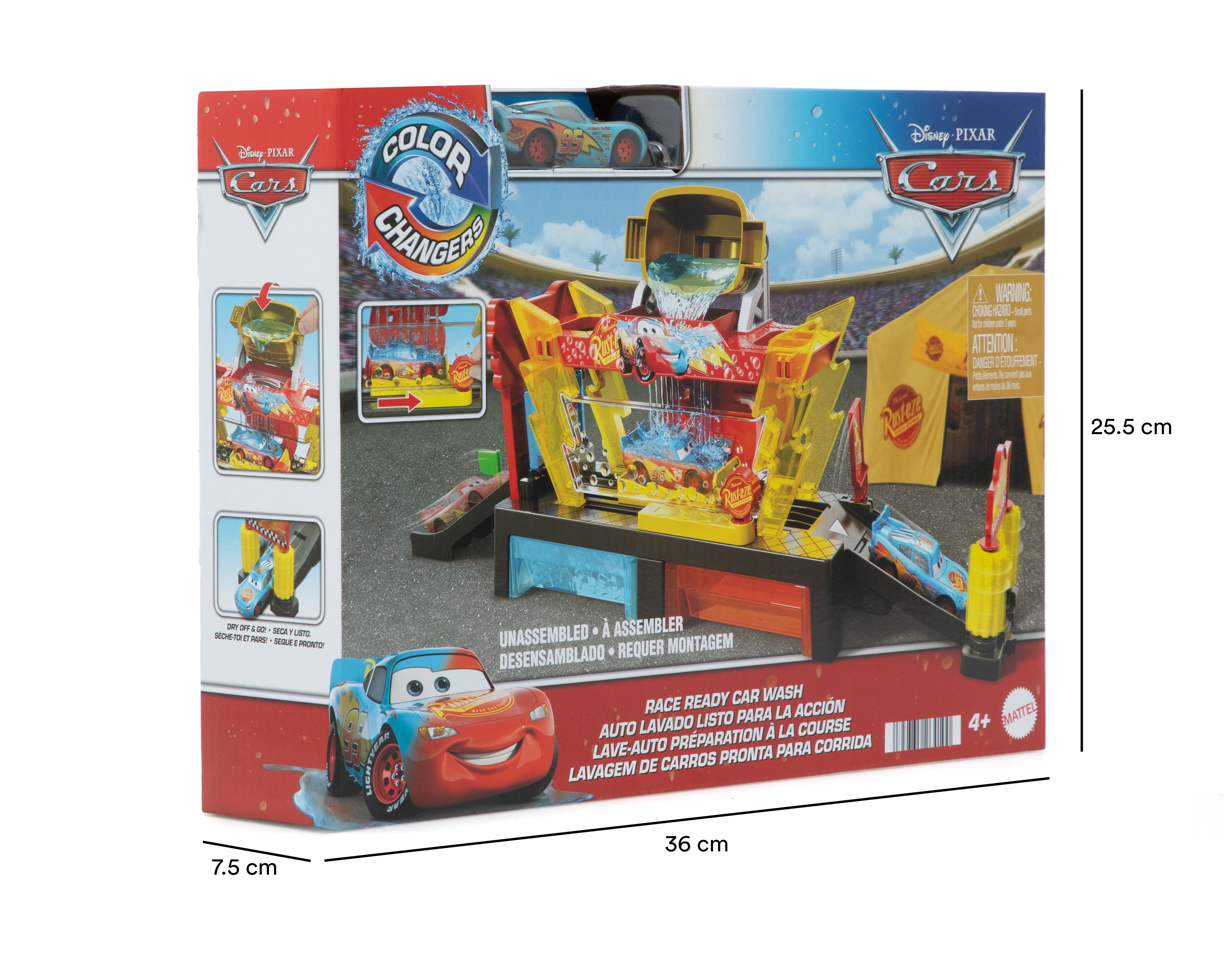 Foto 4 pulgar | Foto 3 | Pista de Juguete Disney Cars Color Changers Autolavado Rayo McQueen