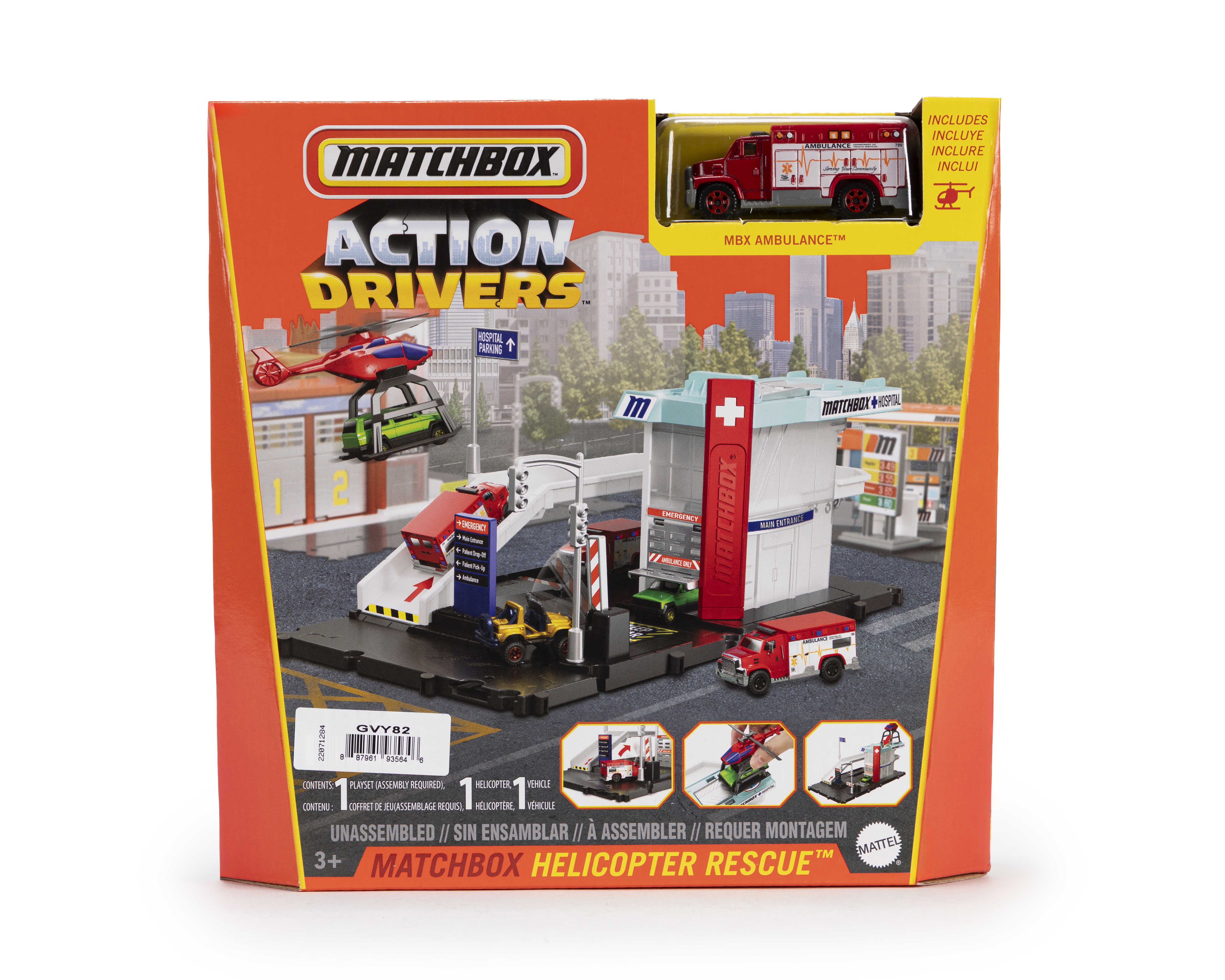 Pista de Carreras Matchbox Action Drivers Helicopter Rescue
