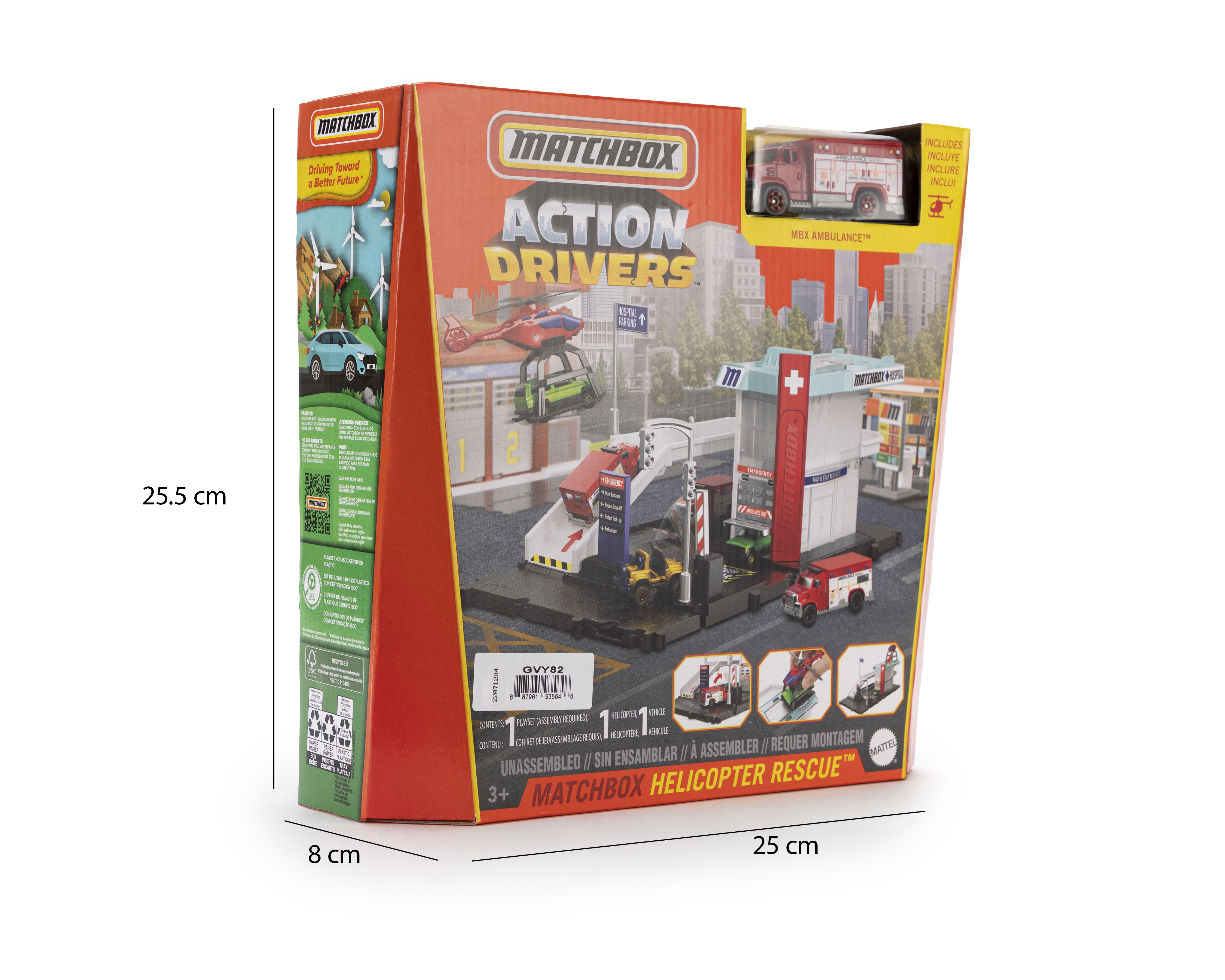 Foto 4 pulgar | Foto 3 | Pista de Carreras Matchbox Action Drivers Helicopter Rescue