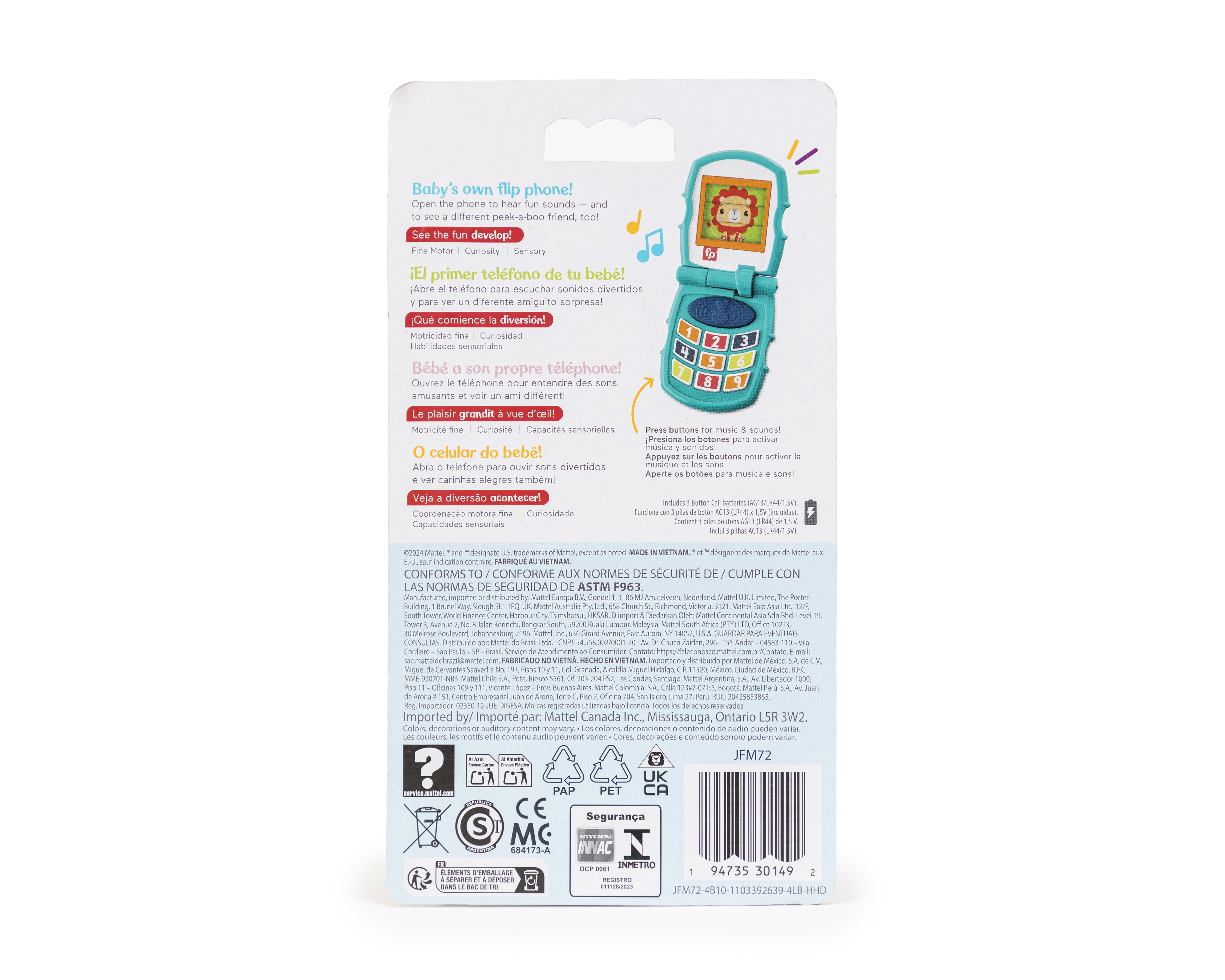 Foto 3 pulgar | Foto 2 | Teléfono de Juguete Sonidos Divertidos Fisher-Price