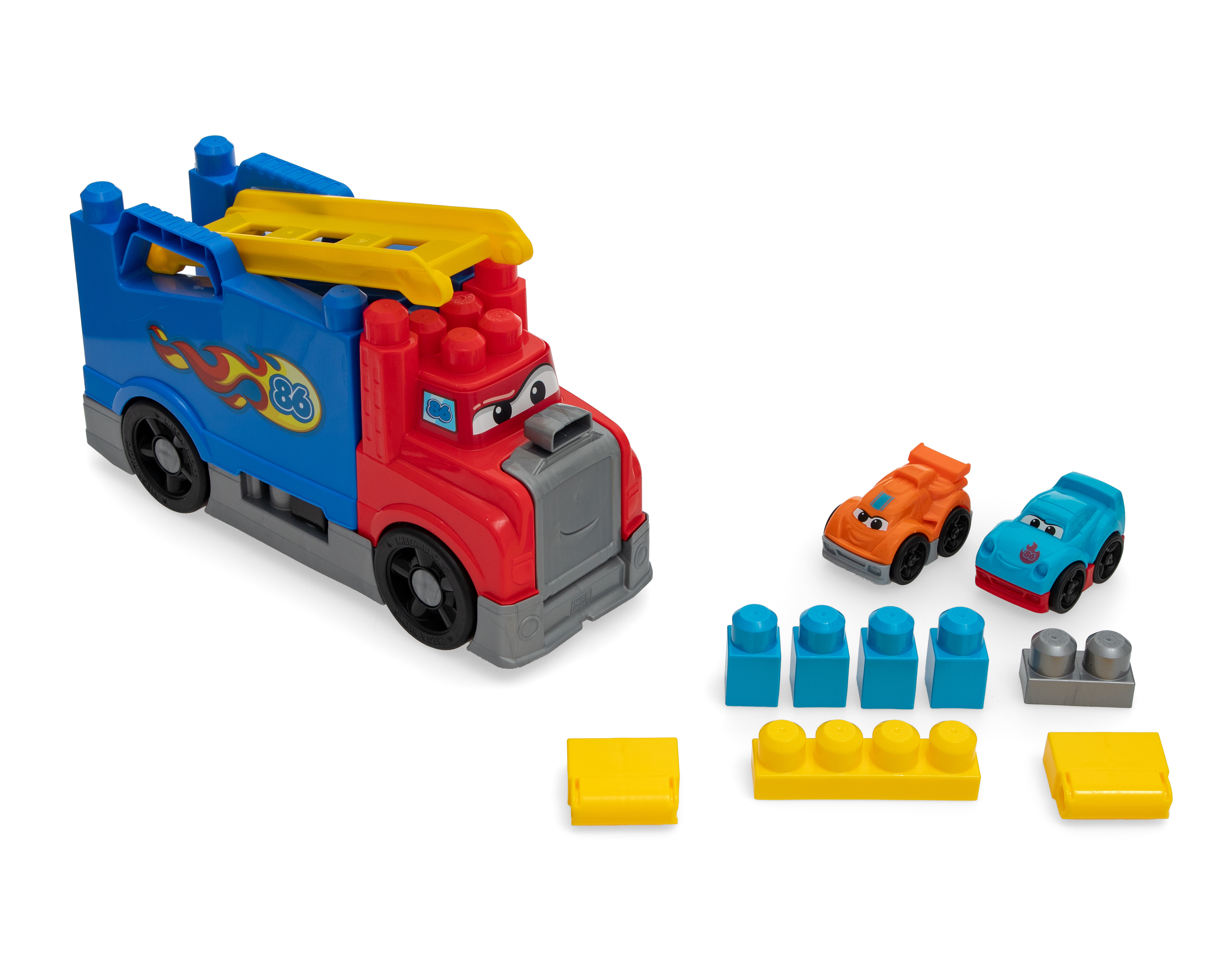 Camión con Bloques de Construcción Mega Bloks Fisher-Price con 2 Vehículos