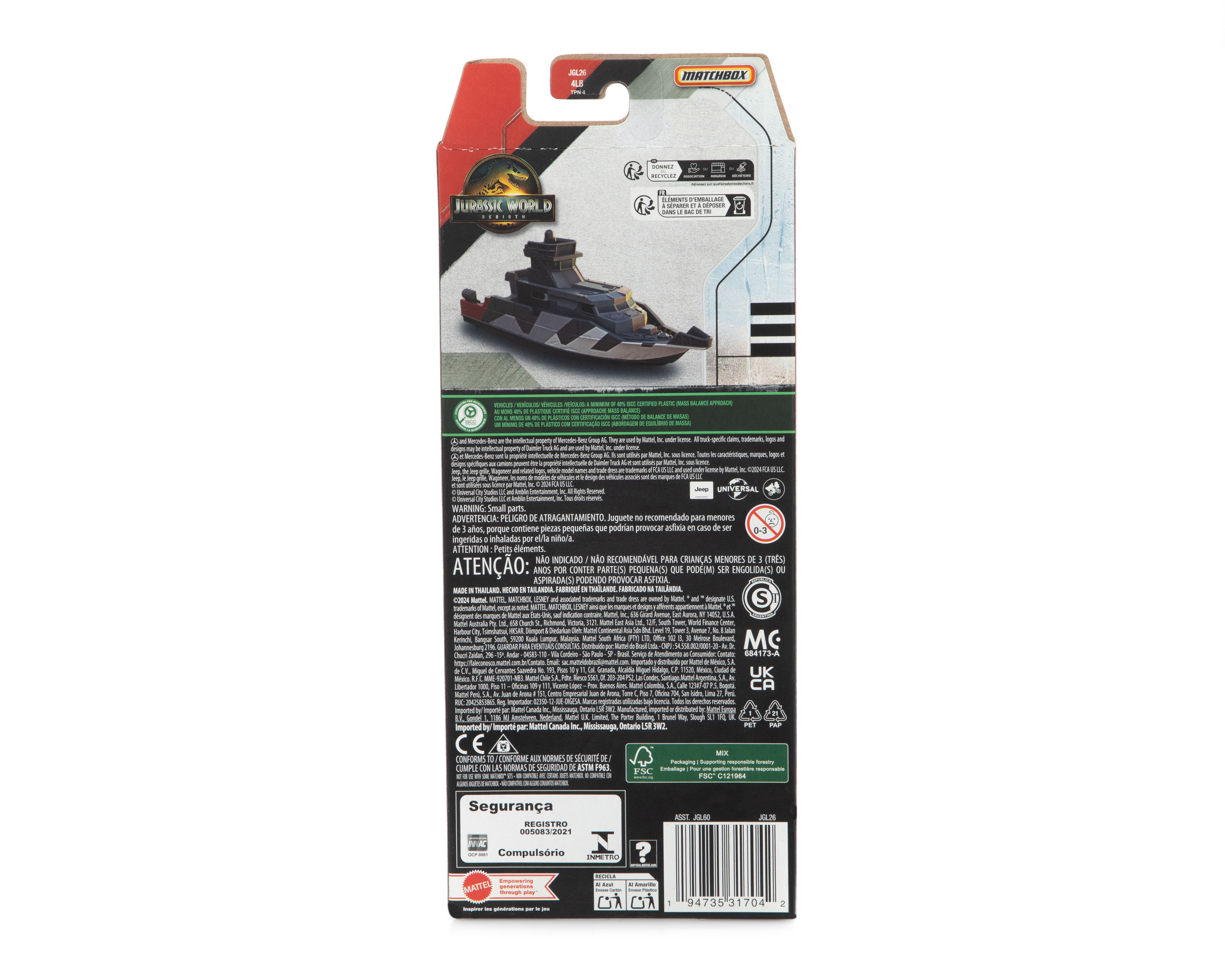 Foto 6 pulgar | Foto 5 | Carros Matchbox Jurassic World Rebirth 5 Piezas