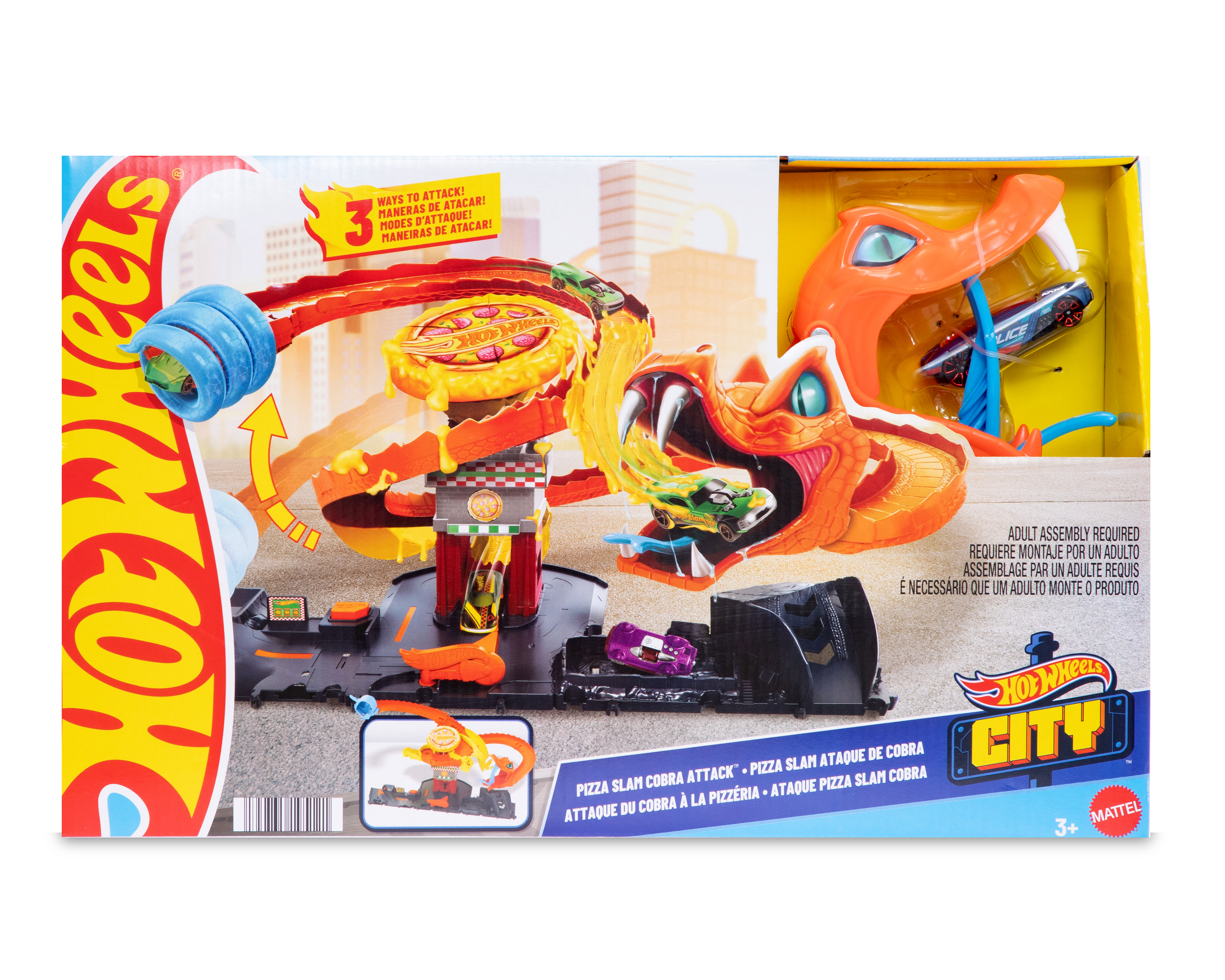 Pista de Juguete Hot Wheels City Pizza Slam Ataque de Cobra