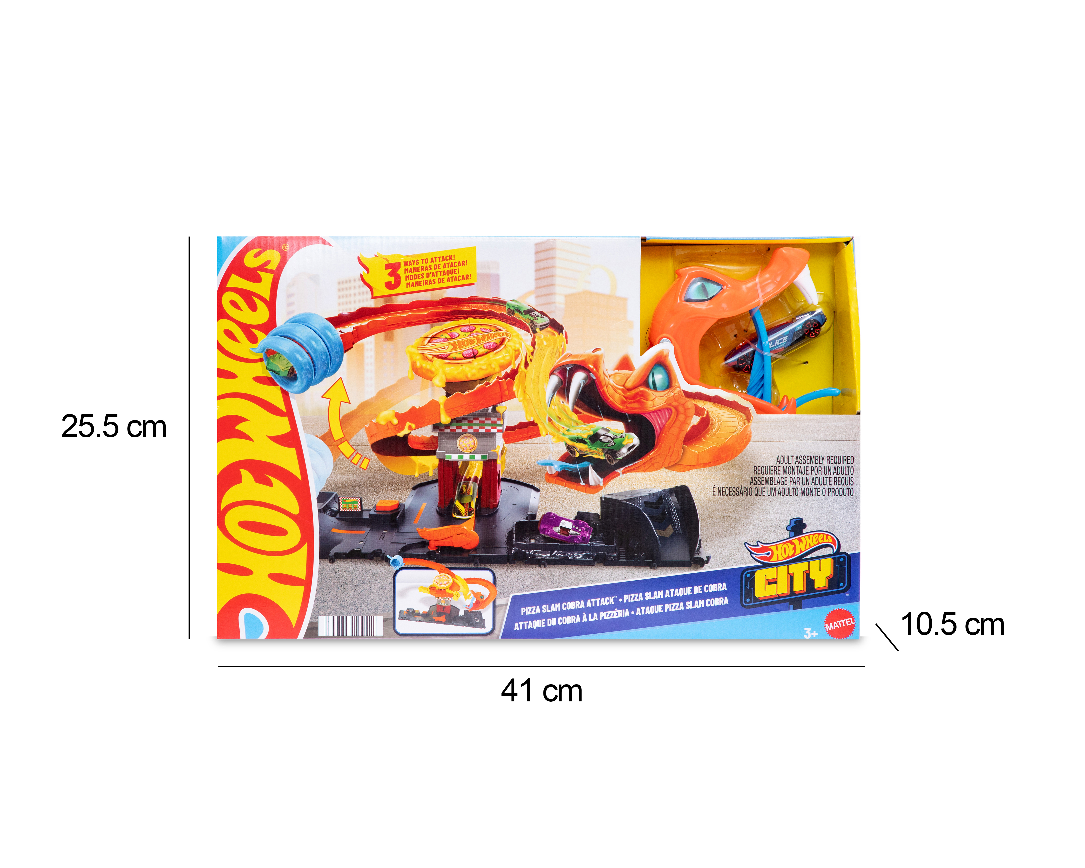 Foto 5 pulgar | Foto 4 | Pista de Juguete Hot Wheels City Pizza Slam Ataque de Cobra