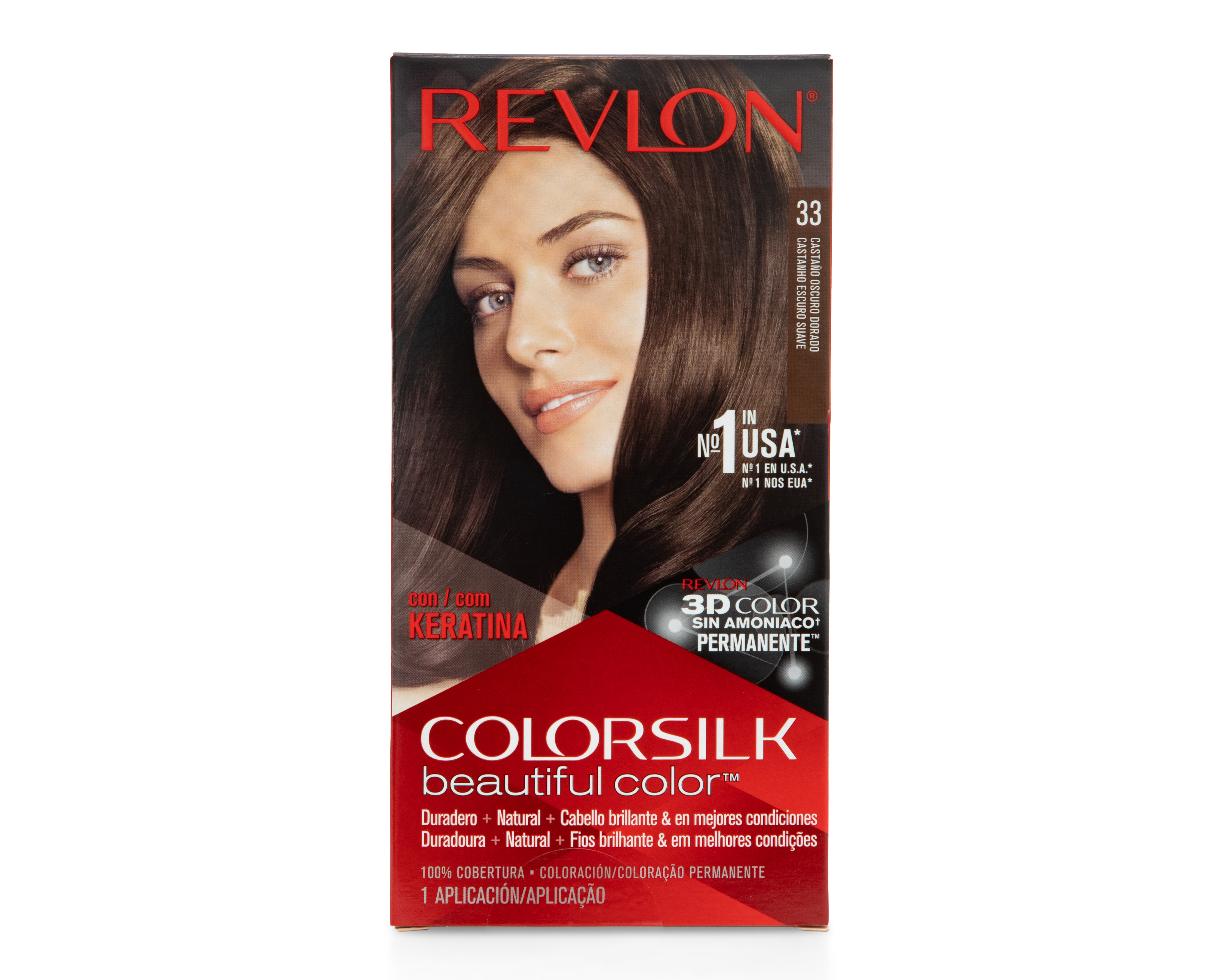 Foto 2 pulgar | Foto 1 | Tinte para Cabello Revlon 33 Castaño Oscuro Dorado