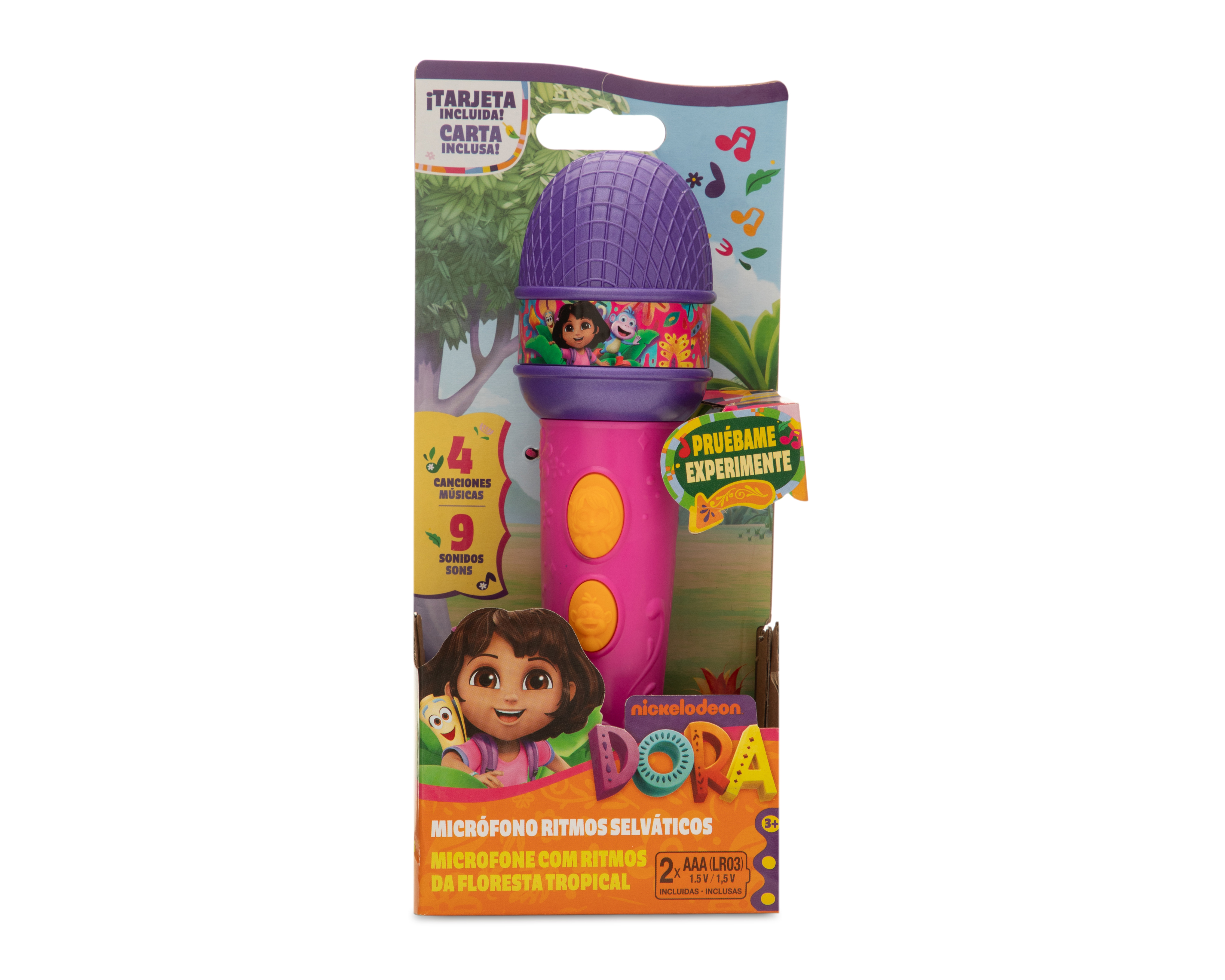 Micrófono Dora Ritmos Selváticos Spin Master con Música y Sonido