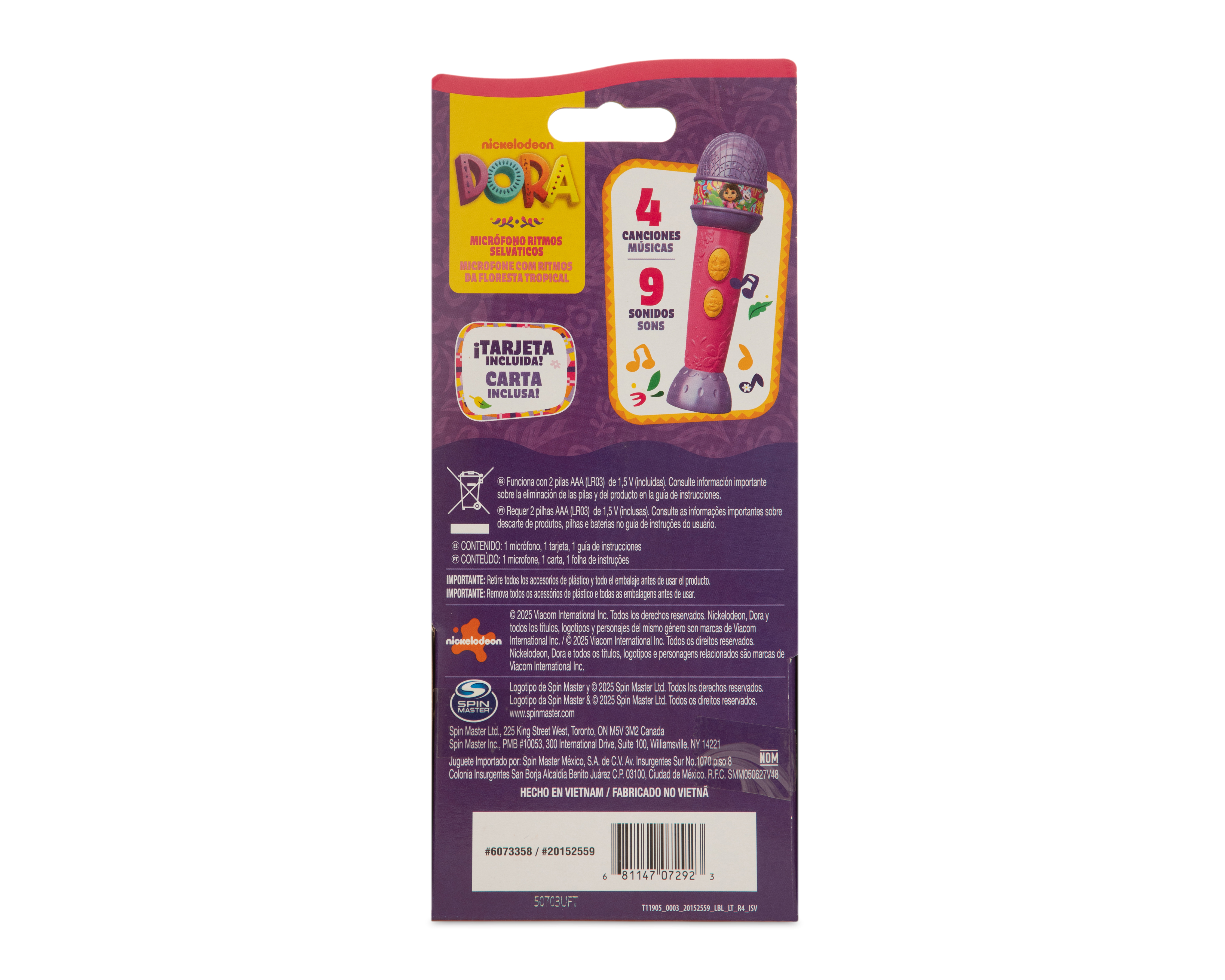 Foto 2 | Foto 2 | Micrófono Dora Ritmos Selváticos Spin Master con Música y Sonido