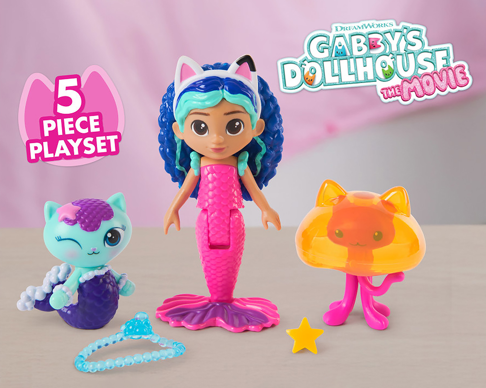 Foto 4 pulgar | Foto 3 | Set de Figuras Amigos del Acuario Gabby's Dollhouse La Pelicula 5 Piezas