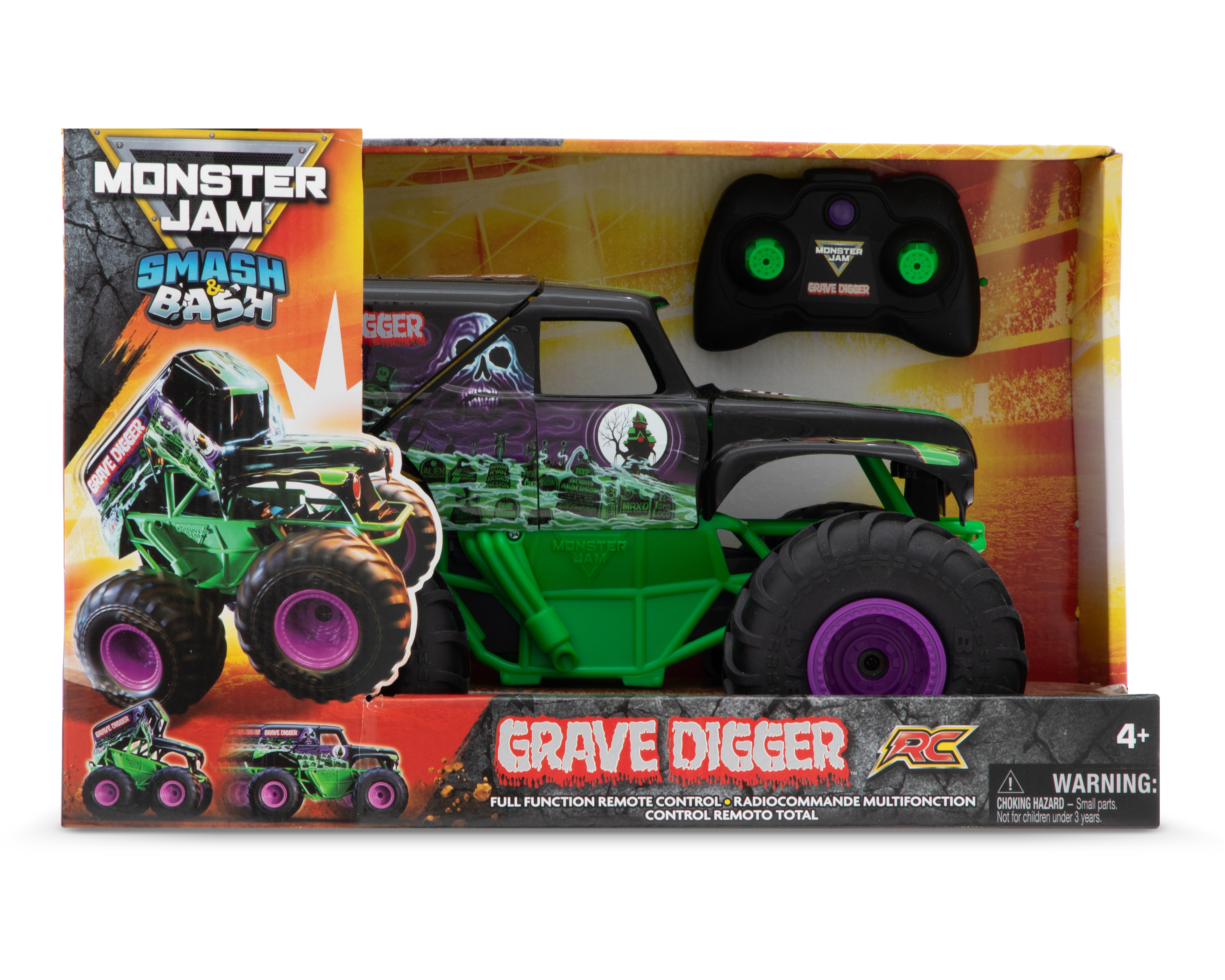 Foto 5 | Foto 5 | Carro de Control Remoto Monster Jam Smash & Bash Grave Digger