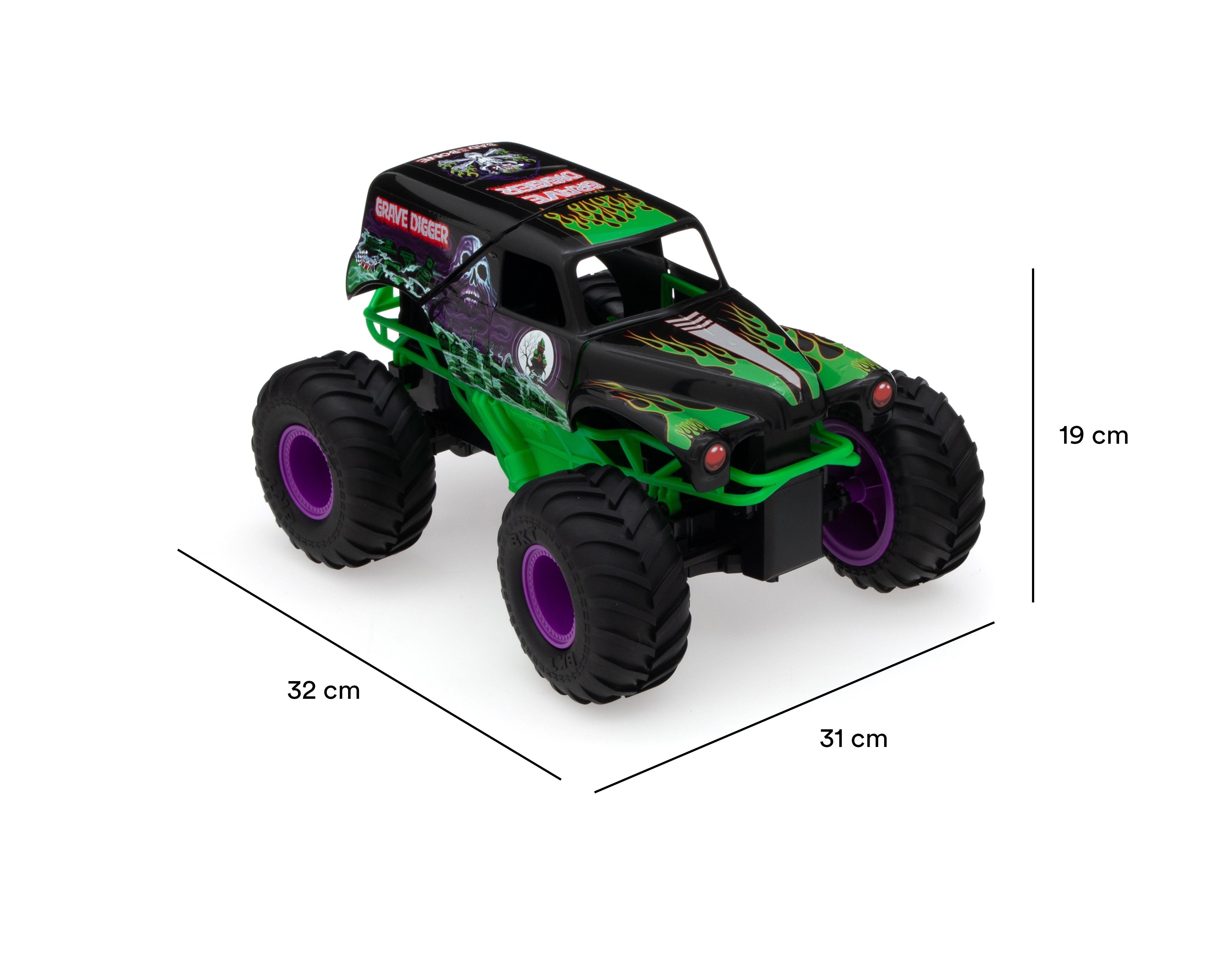 Foto 6 | Foto 6 | Carro de Control Remoto Monster Jam Smash & Bash Grave Digger